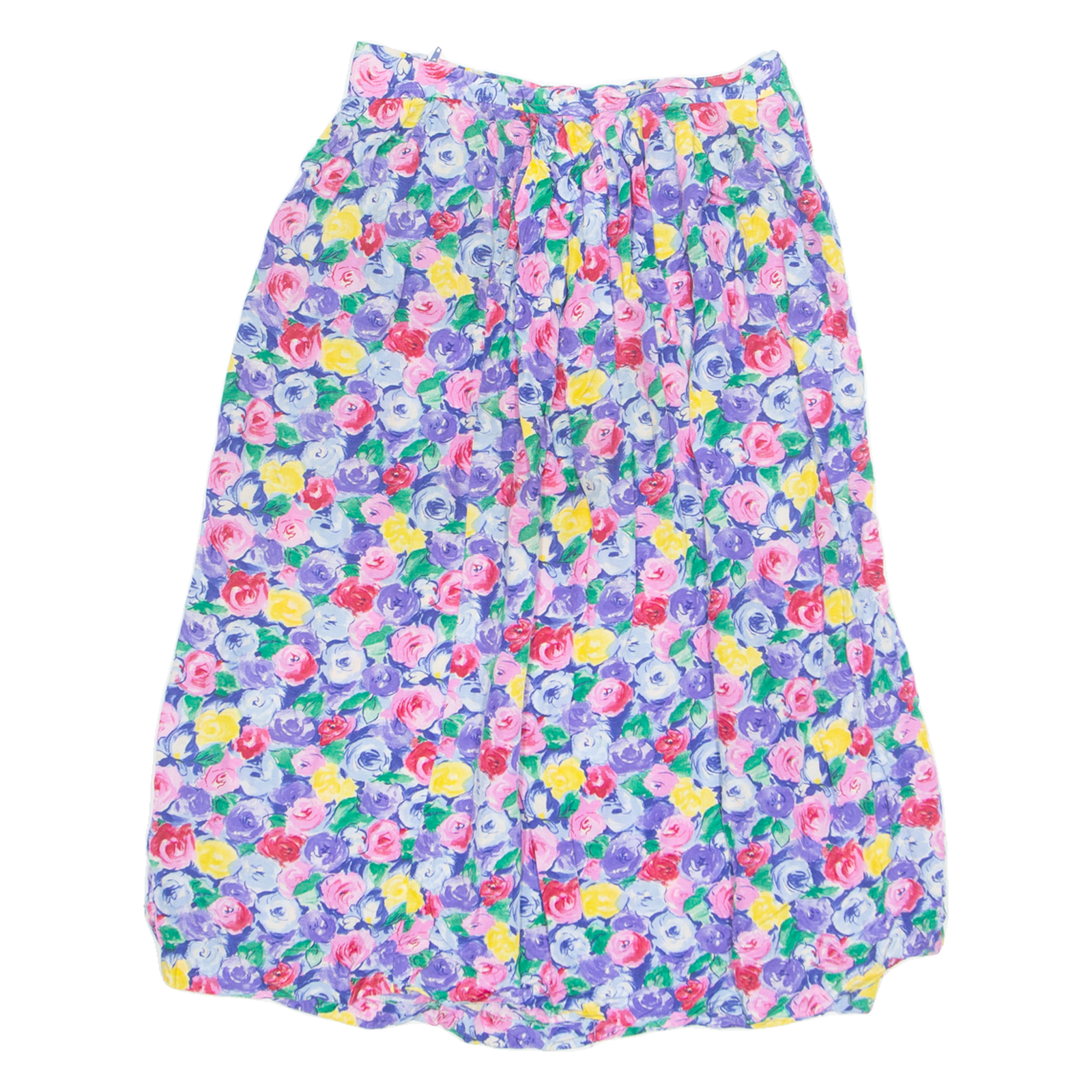 COMPONIX Womens A-Line Skirt Blue Knee Length 90s Floral M Refurbished - N/A refurbished available on Cerqular