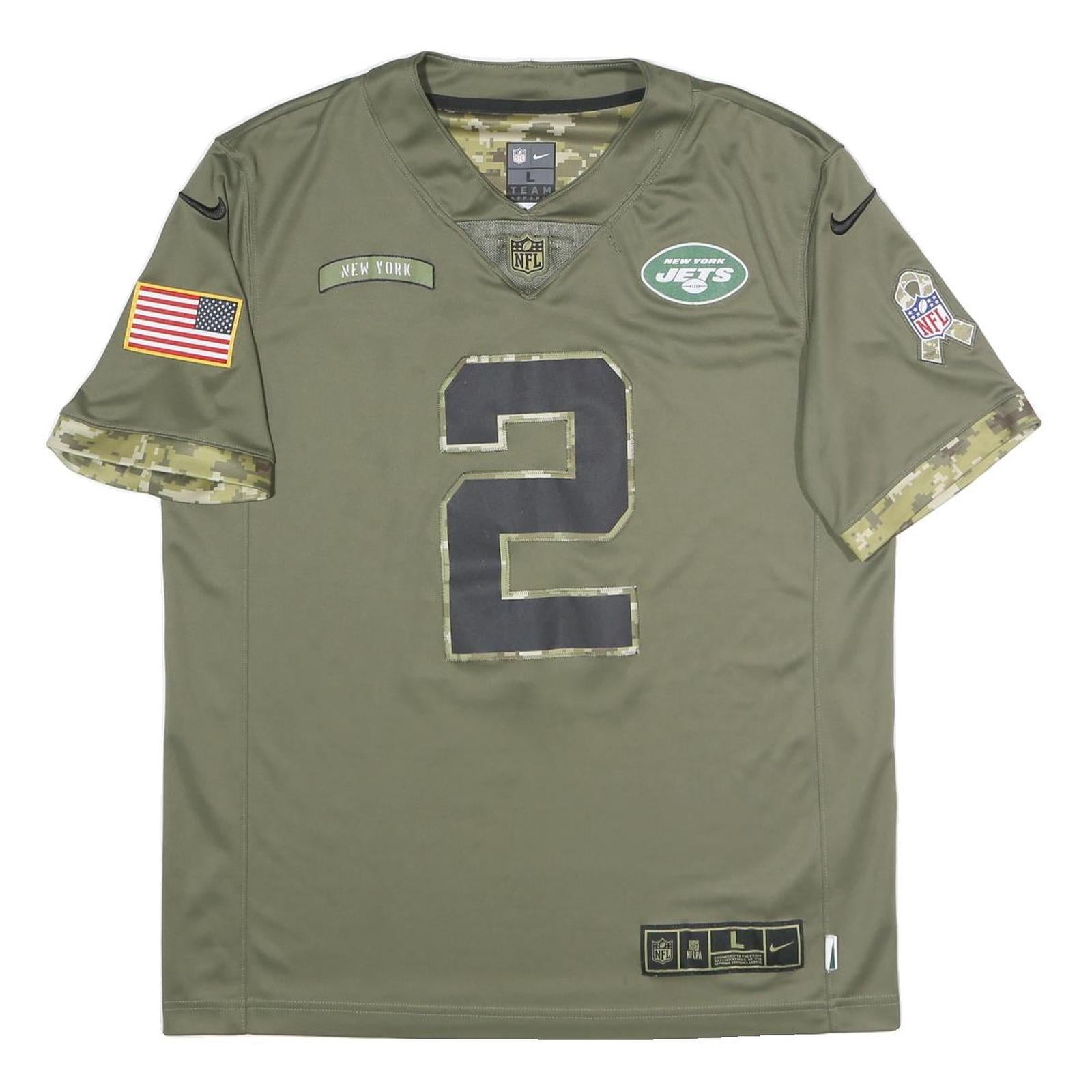 NIKE Mens Green New York Jets Football Shirt L Short Sleeve V-Neck NFL Refurbished - N/A refurbished available on Cerqular