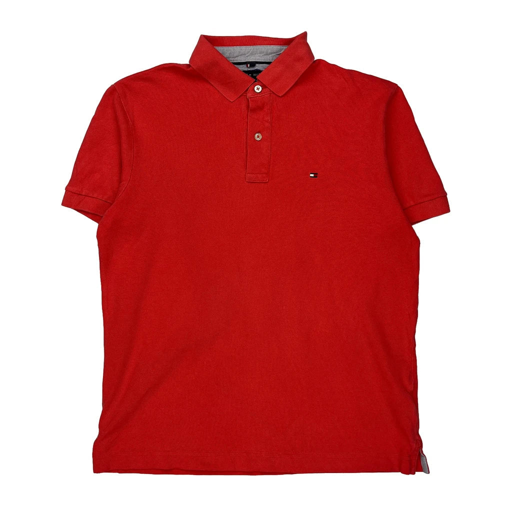 Buy Tommy Hilfiger Polo Shirt - Medium Red Cotton Refurbished - $26.79 Tommy Hilfiger Polo Shirt - Medium Red Cotton Refurbished - Thrifted (note: this is a term often used to describe second- refurbished available on Cerqular