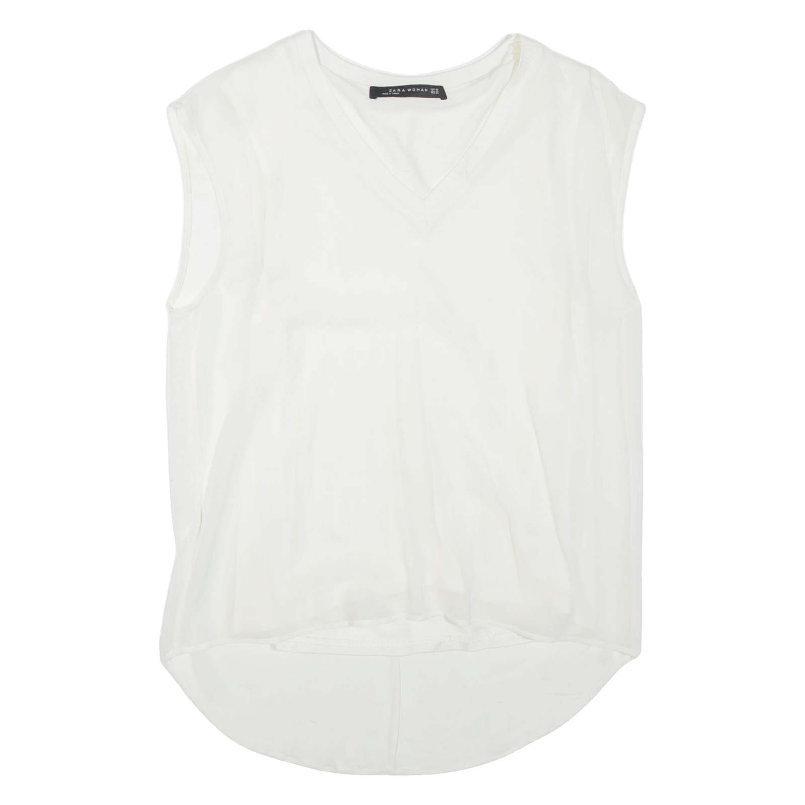 ZARA Womens Blouse White Sleeveless S Refurbished - N/A refurbished available on Cerqular