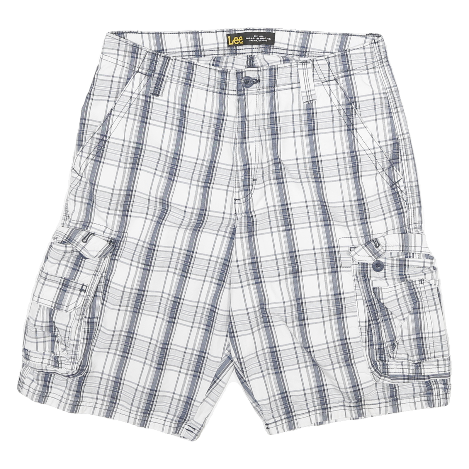 Buy LEE Mens White & Blue Checked Cargo Shorts XL W32 Casual Summer Cotton Blend Refurbished - $28.59 LEE Mens White & Blue Checked Cargo Shorts XL W32 Casual Summer Cotton Blend Refurbished - N/A refurbished available on Cerqular