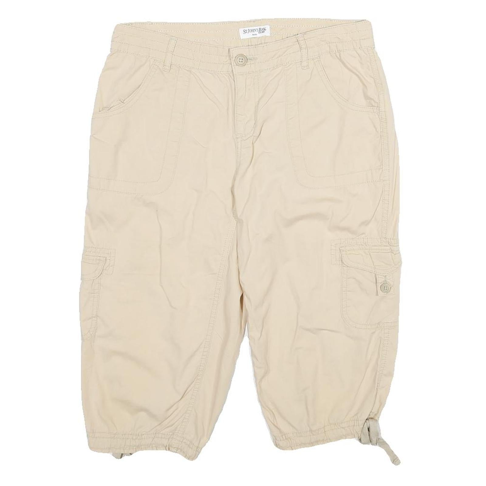 ST JOHN'S BAY Womens Shorts Beige Casual Cargo UK 10 W32 Cotton Blend Refurbished - N/A refurbished available on Cerqular