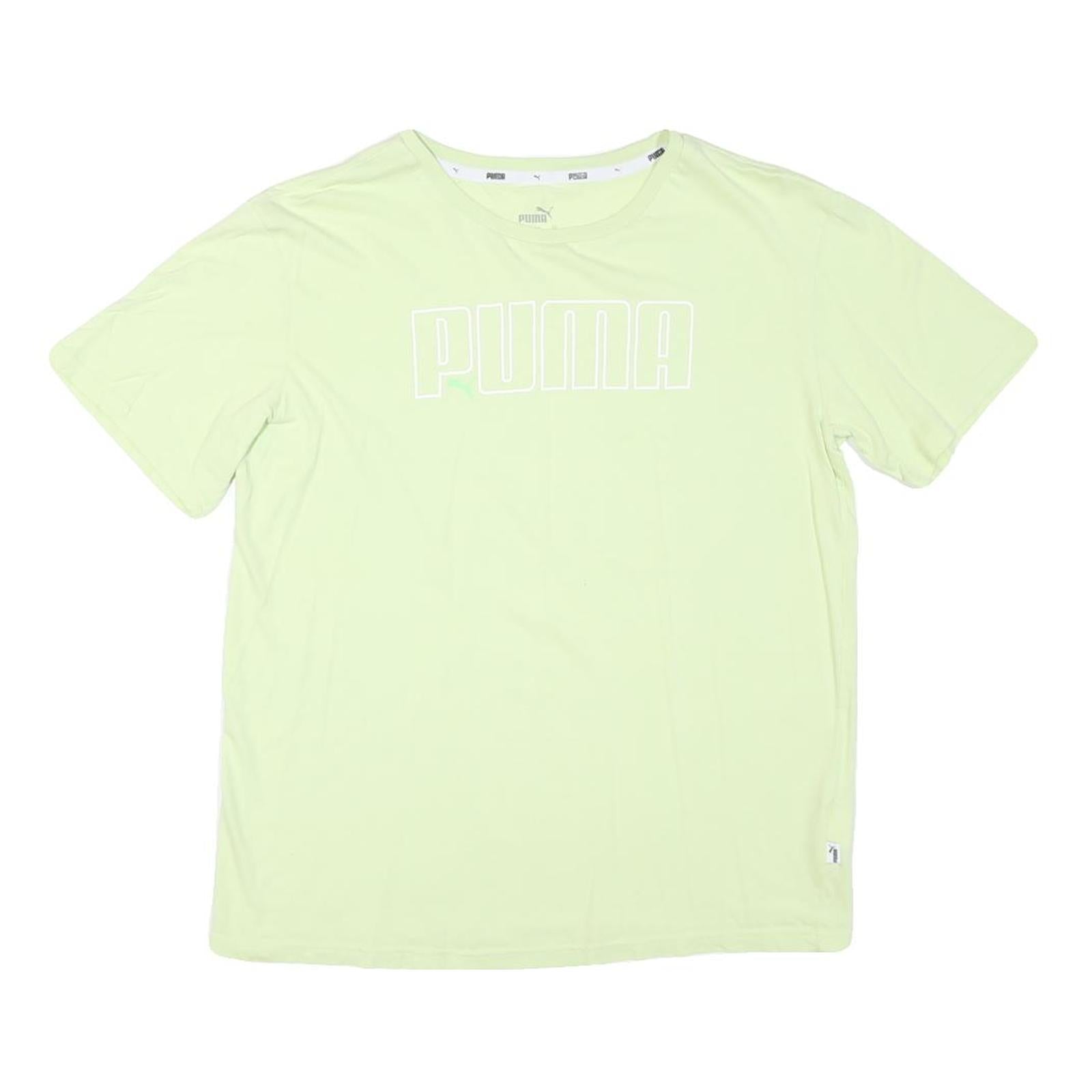 PUMA Mens Light Green Graphic T-Shirt S Short Sleeve Crew Neck Cotton Blend Refurbished - N/A refurbished available on Cerqular