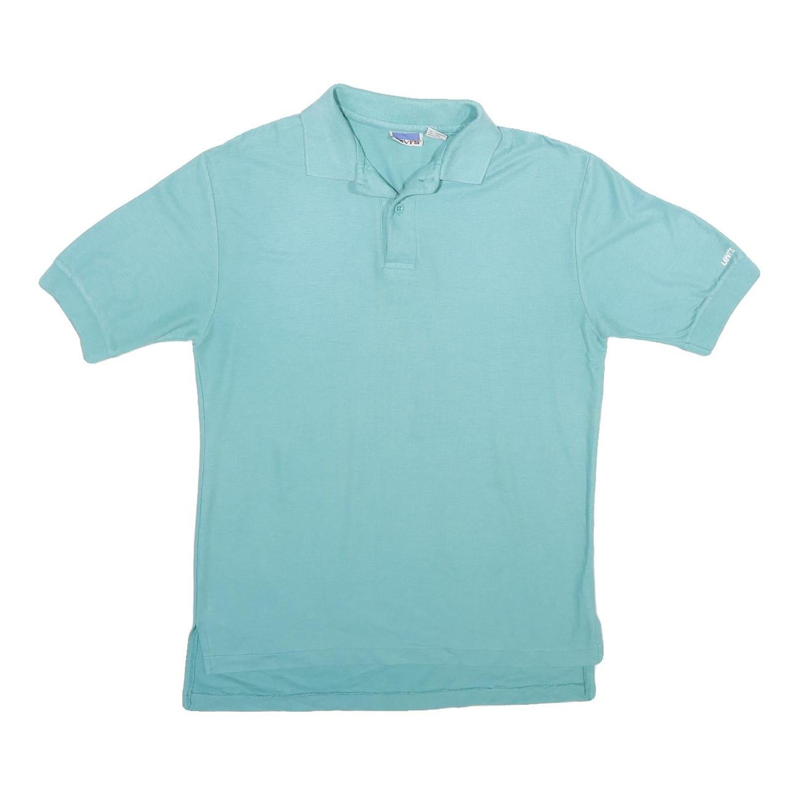 LEVI'S Mens Blue Short Sleeve Plain Polo Shirt M Lightweight Casual Refurbished - N/A refurbished available on Cerqular