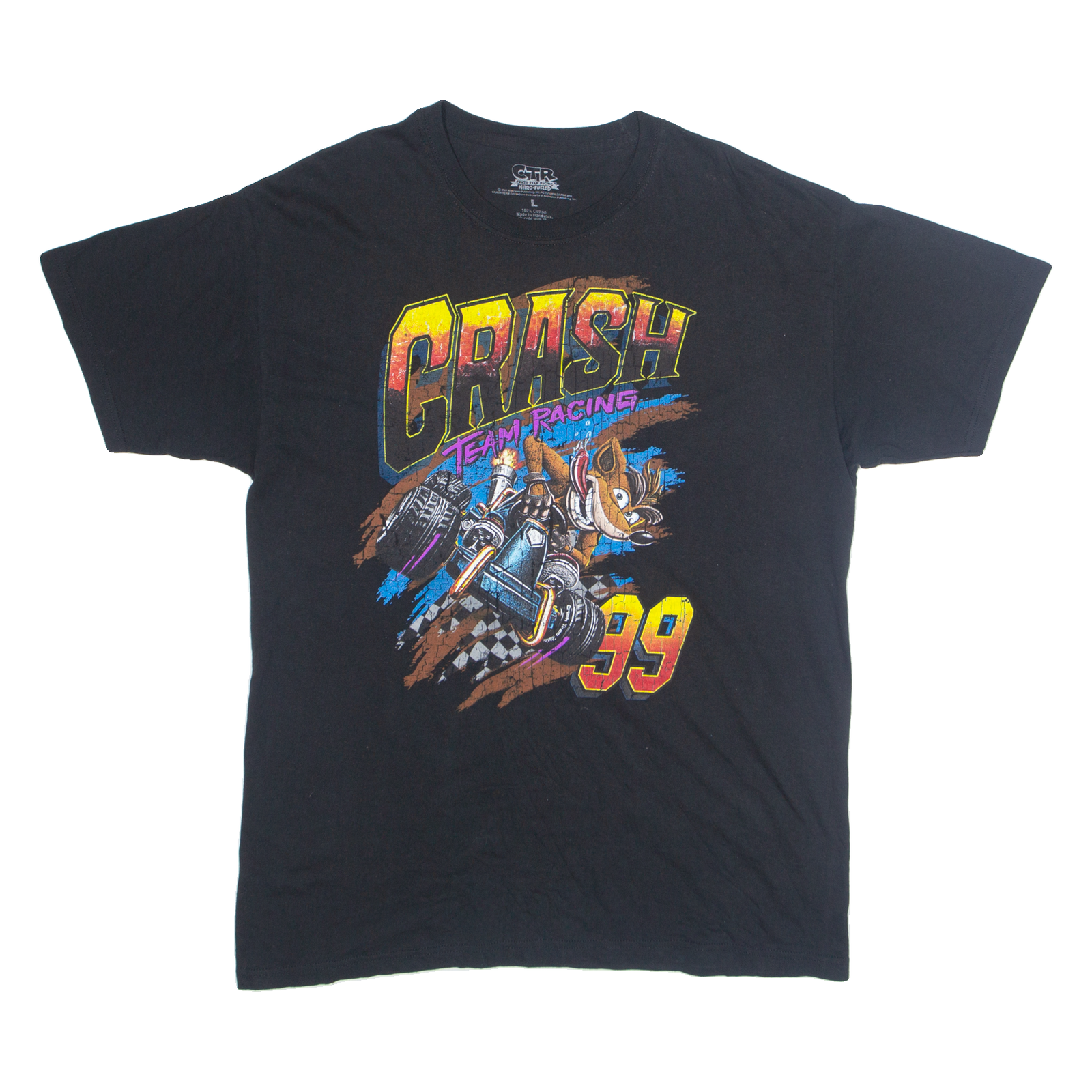 CTR Crash Team Racing Mens T-Shirt Black L Refurbished - N/A refurbished available on Cerqular