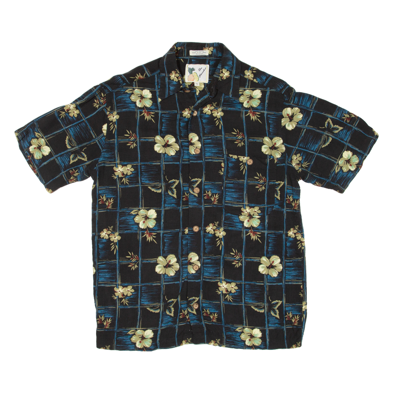 Mens Hawaiian Shirt Black Floral S Refurbished - N/A refurbished available on Cerqular