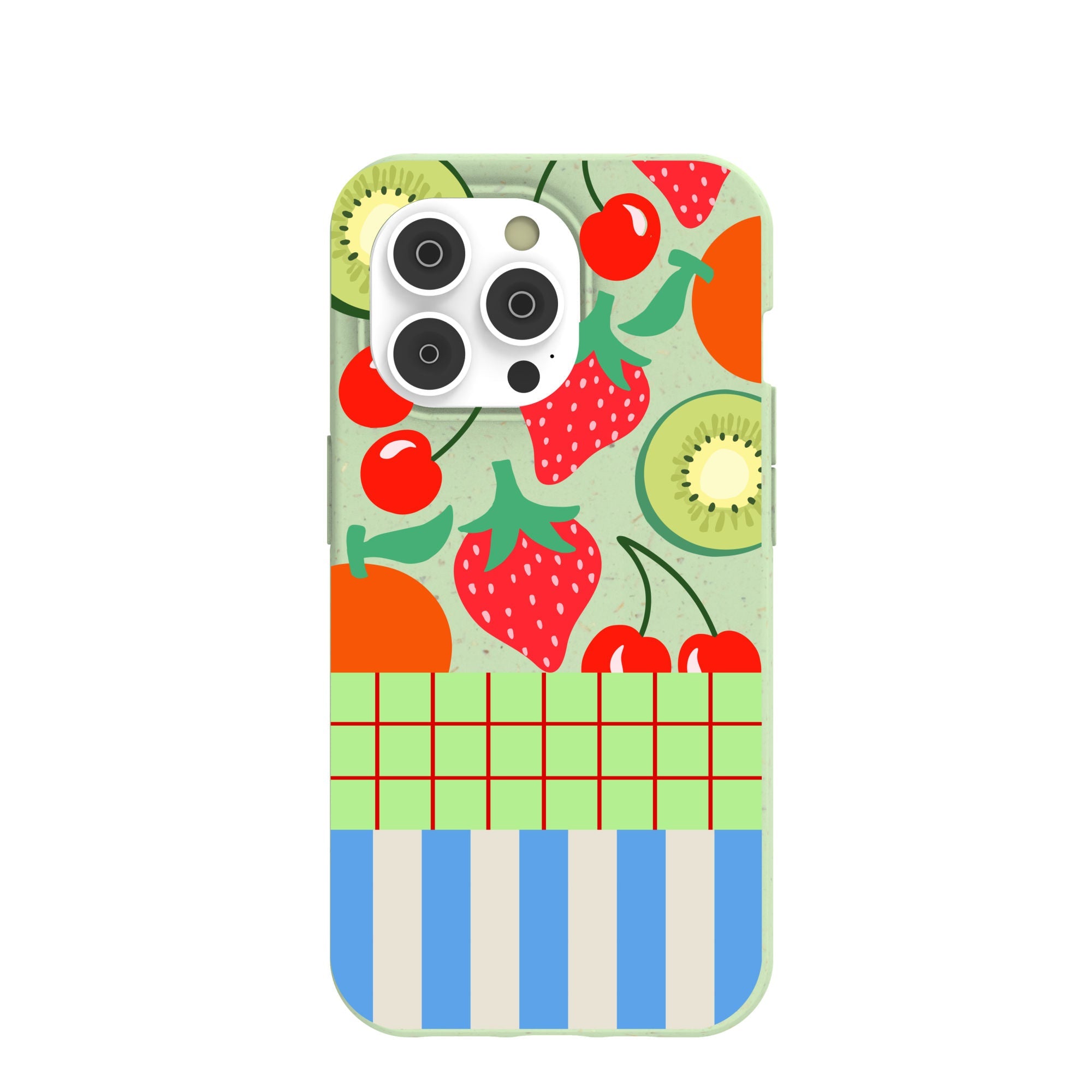 Sage Green Fresh Picnic iPhone 14 Pro Case Refurbished - Pela Case refurbished available on Cerqular