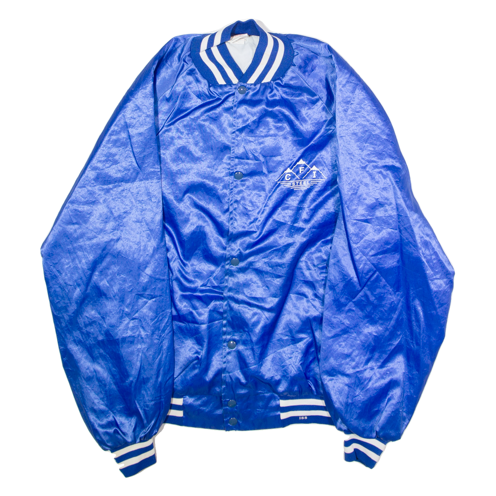 ISS CFI Steel Mens Bomber Jacket Blue Nylon 90s USA XL Refurbished - N/A refurbished available on Cerqular