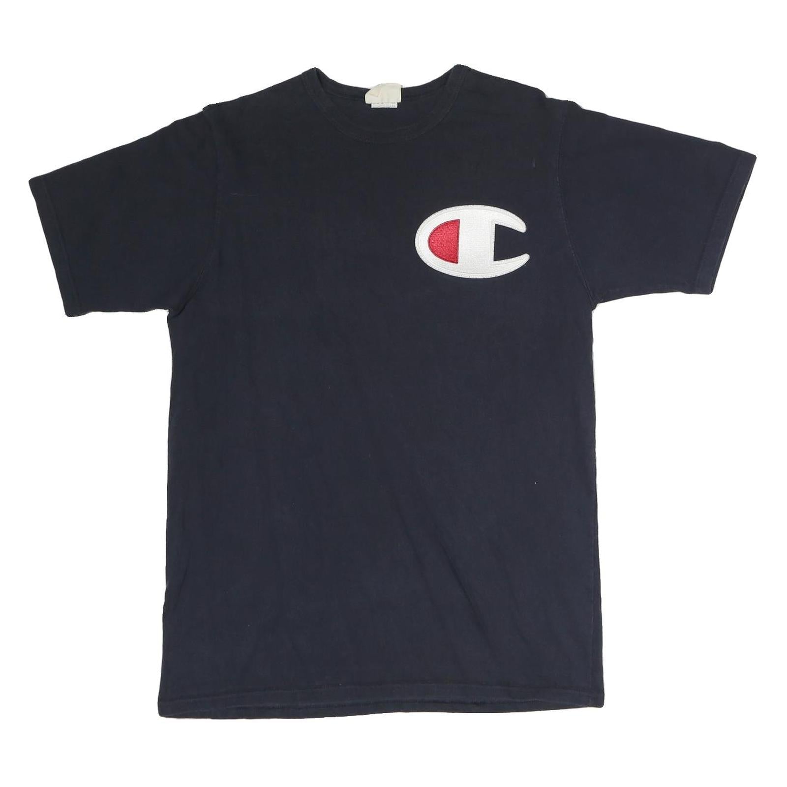 CHAMPION Mens Black Graphic T-Shirt L Short Sleeve Crew Neck Cotton Casual Refurbished - N/A refurbished available on Cerqular