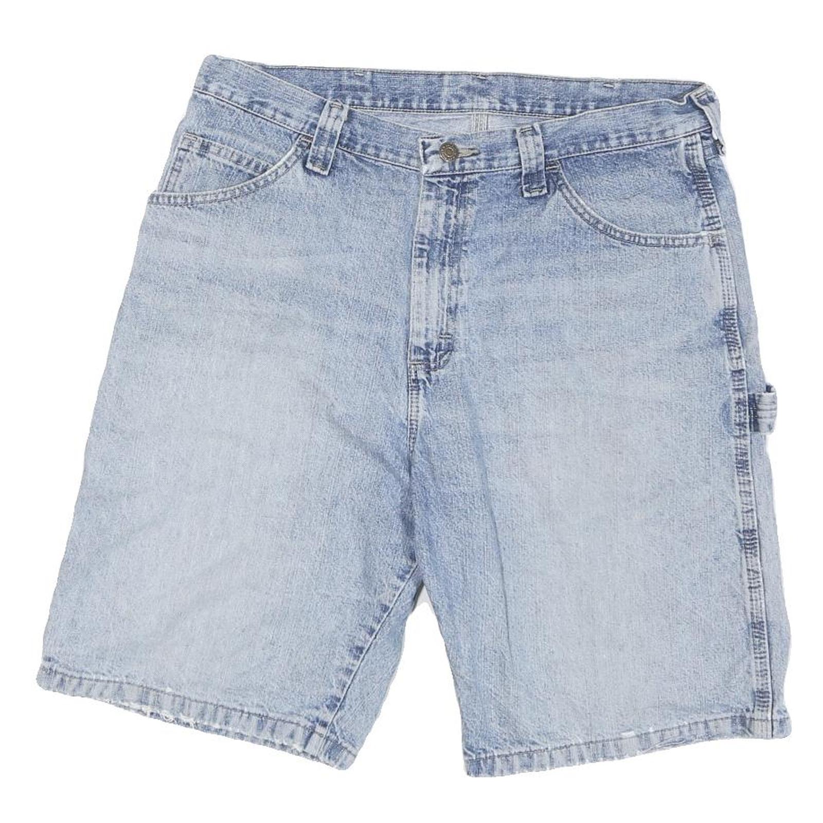 WRANGLER Mens Denim Blue Casual Shorts L W34 Cotton Blend Relaxed Fit Refurbished - N/A refurbished available on Cerqular