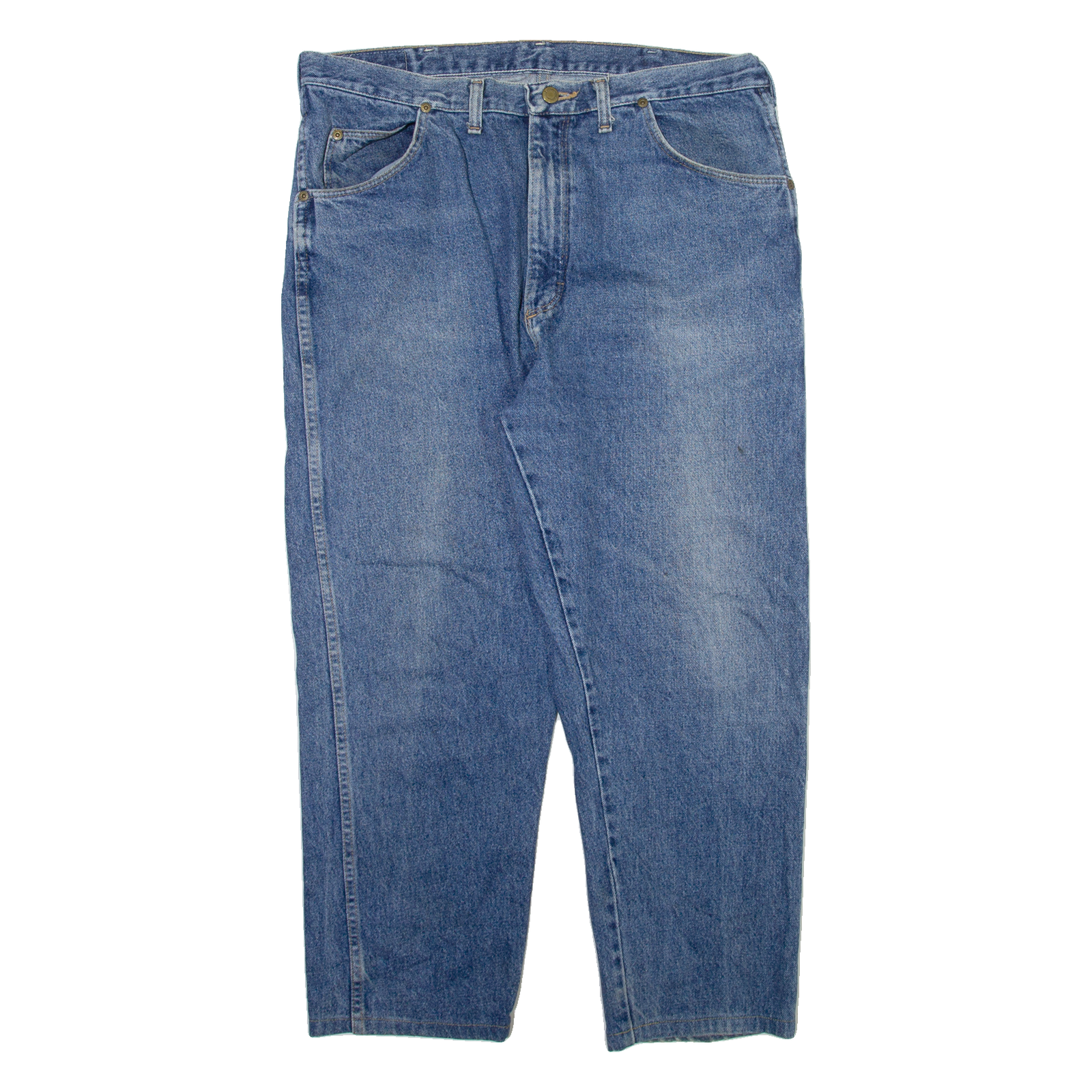 WRANGLER Mens Jeans Blue Regular Tapered Stone Wash W36 L26 Refurbished - N/A refurbished available on Cerqular