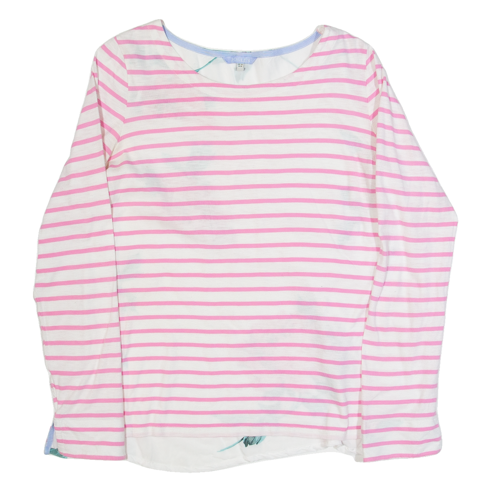 JOULES Womens Printed Top White Long Sleeve Striped UK 12 Refurbished - N/A refurbished available on Cerqular