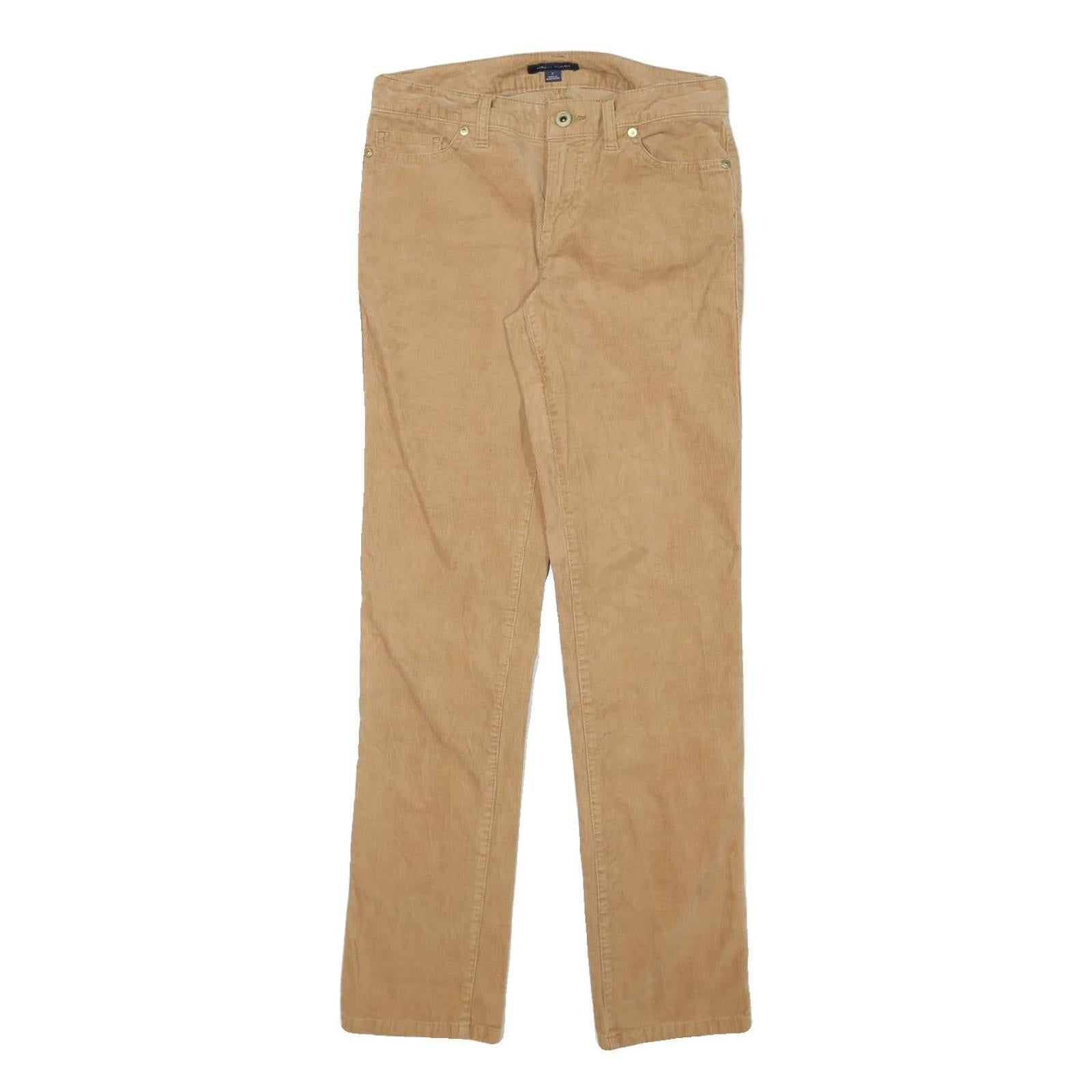 TOMMY HILFIGER Womens Cotton Blend Beige Slim Straight Trousers W28 L30 Classic Refurbished - N/A refurbished available on Cerqular