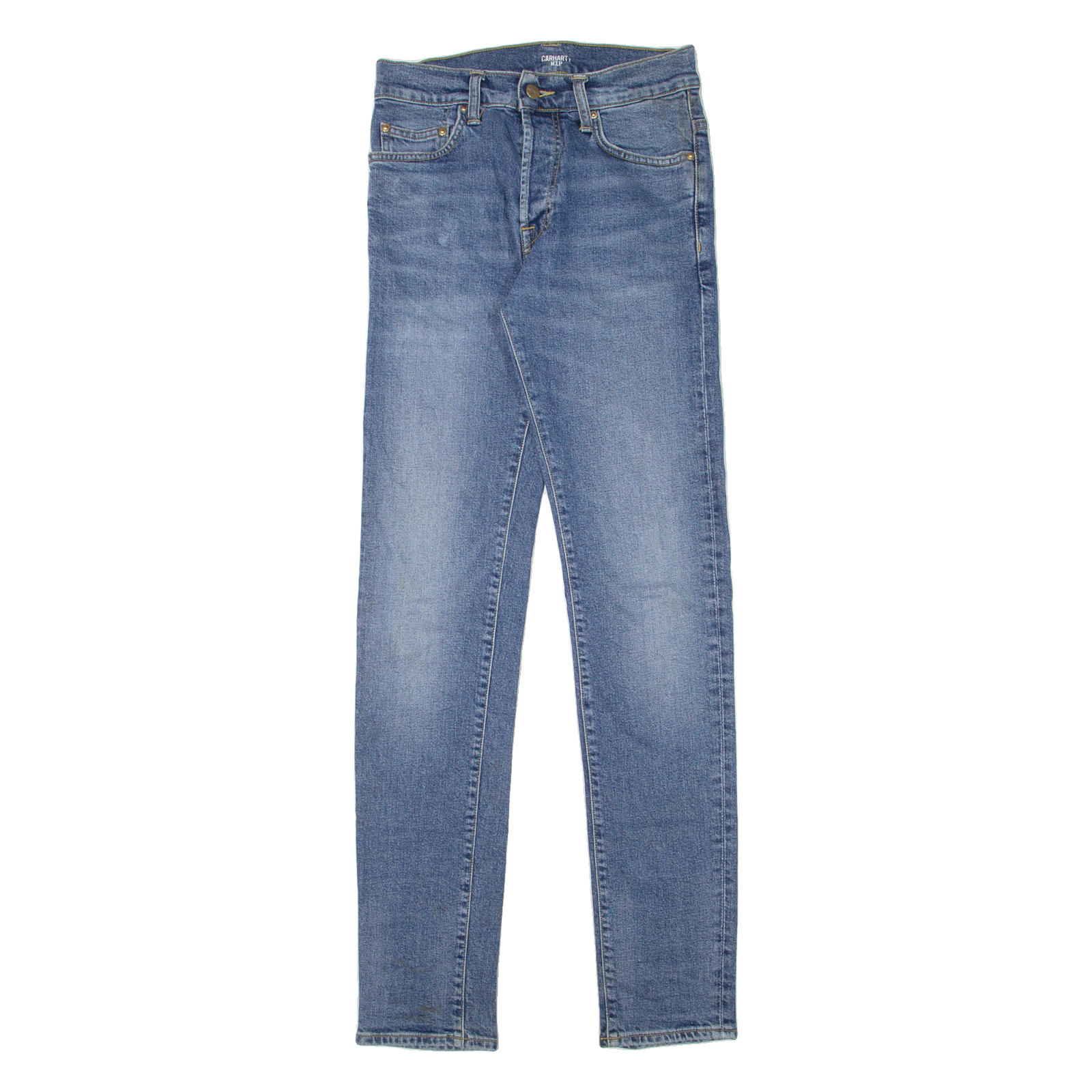 CARHARTT WIP Womens Jeans Blue Slim Tapered Stone Wash W26 L33 Refurbished - N/A refurbished available on Cerqular