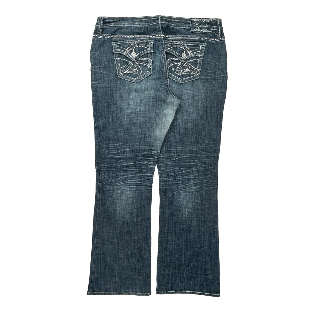 Hydraulic Boot Cut Jeans - 38W UK 16 Blue Cotton Refurbished - Thrifted (note: this is a term often used to describe second- refurbished available on Cerqular