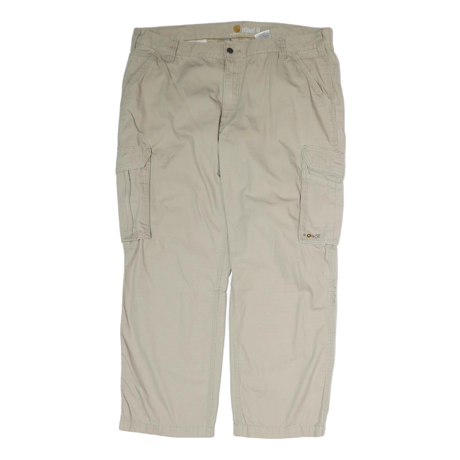 CARHARTT Mens Cotton Beige Relaxed Cargo Trousers W42 L30 Casual Workwear Refurbished - N/A refurbished available on Cerqular