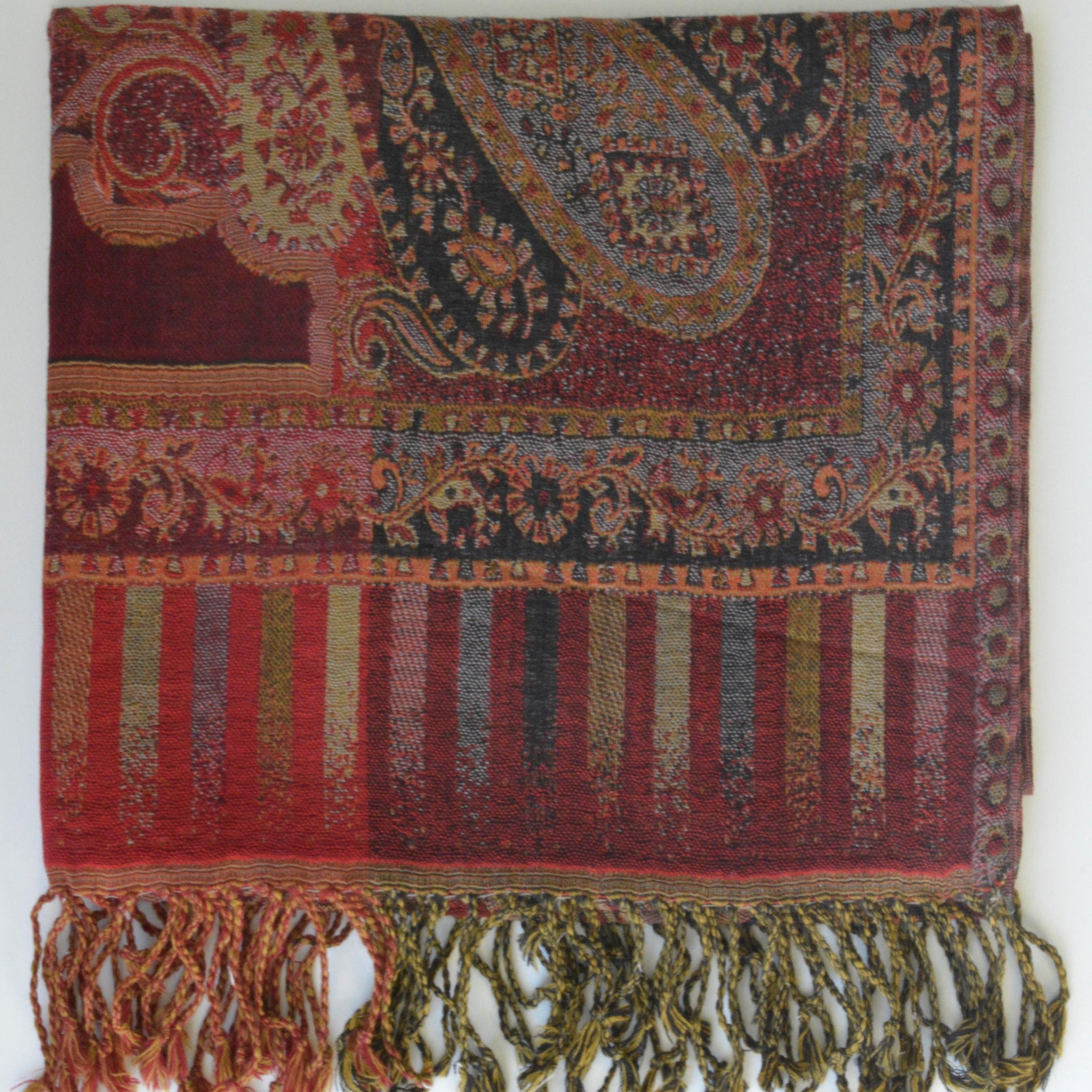Handwoven Paisley Jamavar one of a kind limited edition designer Shawl | Color: Brown Refurbished - N/A refurbished available on Cerqular