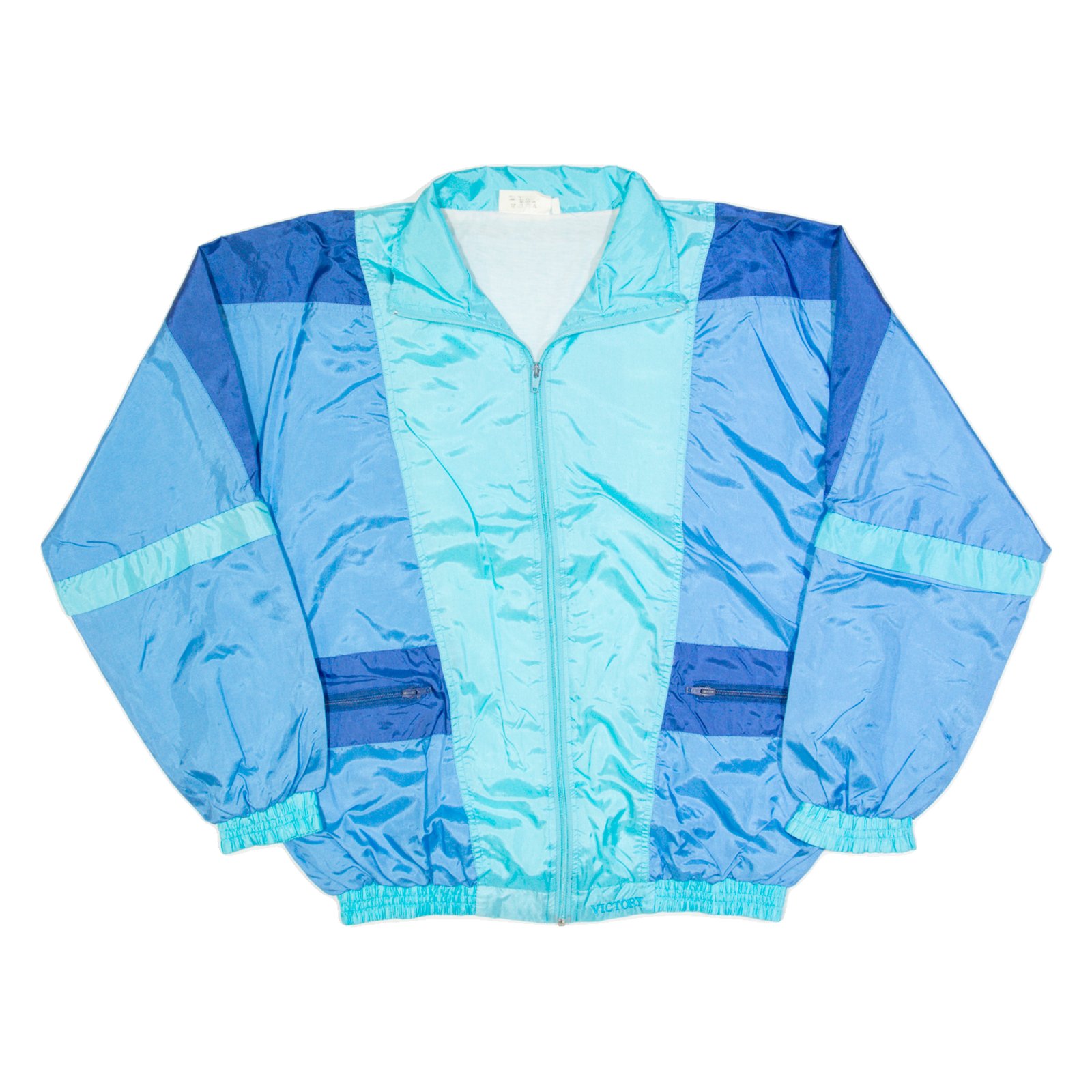 VICTORY Mens Shell Jacket Blue 90s Colourblock M Refurbished - N/A refurbished available on Cerqular