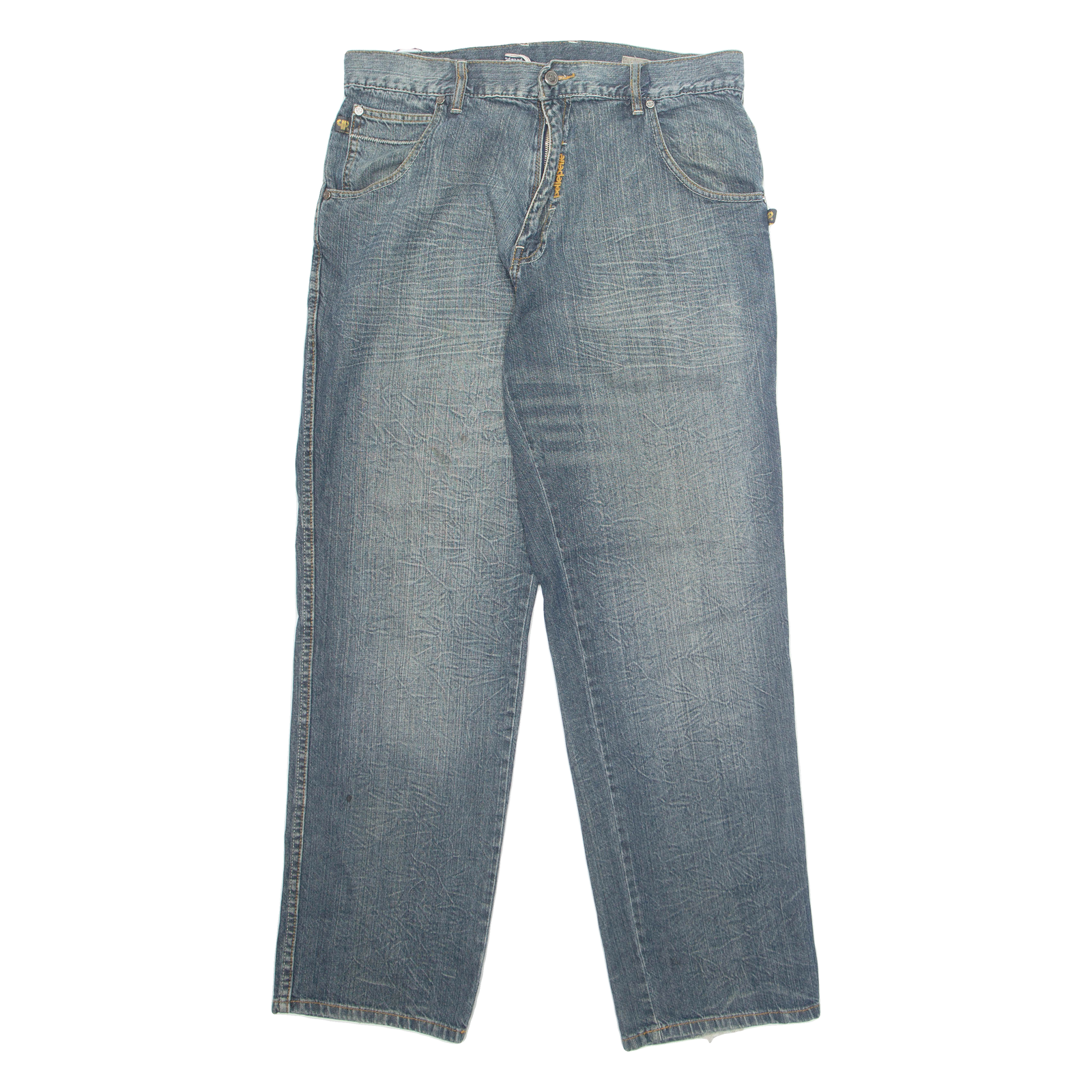 PELLEPELLE Mens Jeans Blue Regular Straight Stone Wash W34 L32 Refurbished - N/A refurbished available on Cerqular