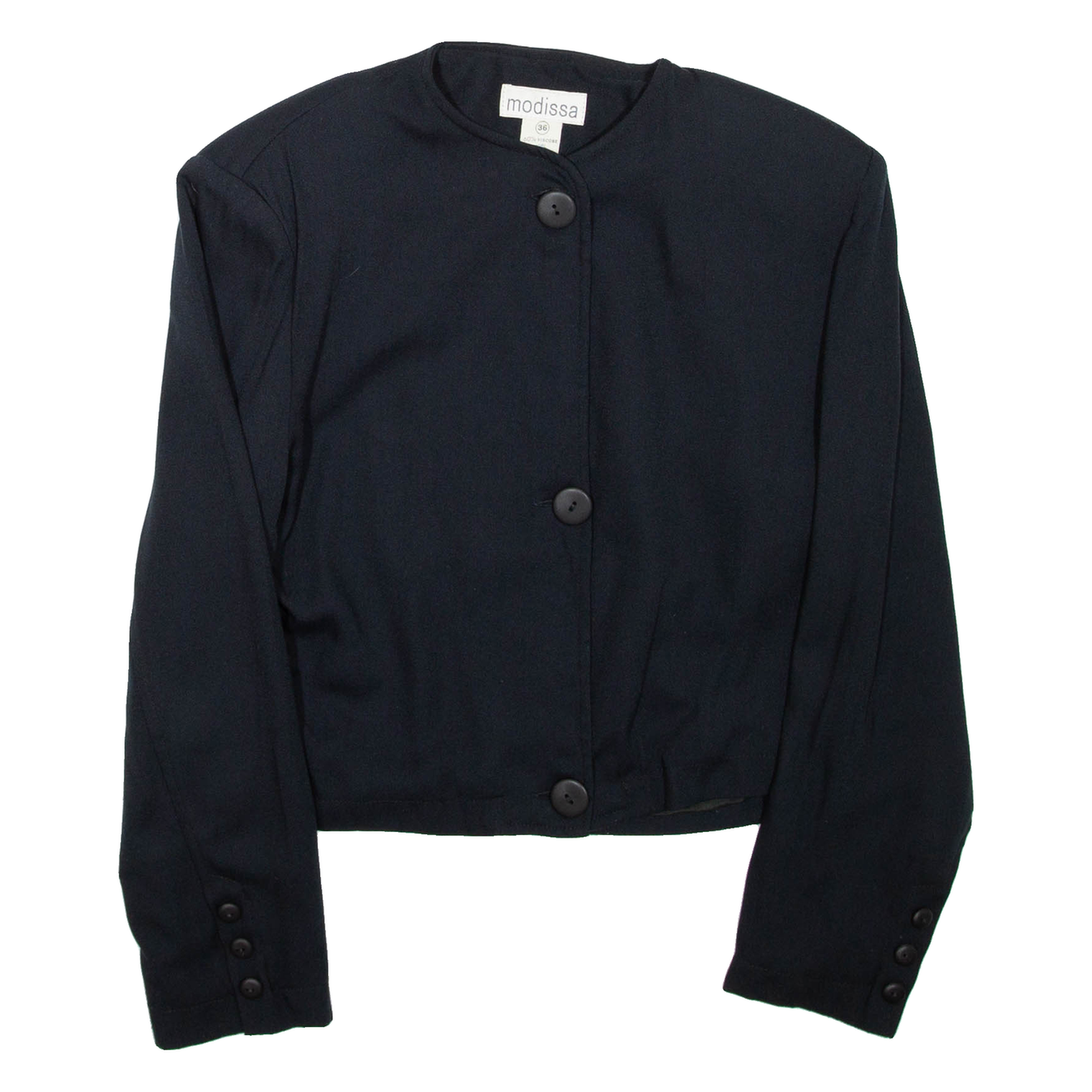 MODISSA Cropped Womens Jacket Black Viscose M Refurbished - N/A refurbished available on Cerqular
