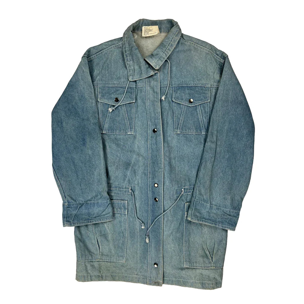 Unbranded Denim Jacket - Medium Blue Cotton Refurbished - Thrifted (note: this is a term often used to describe second- refurbished available on Cerqular