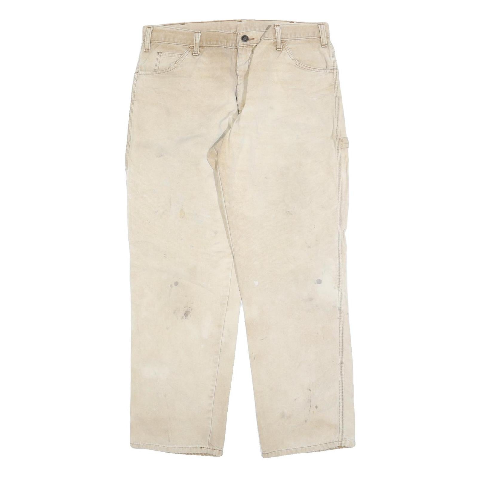 DICKIES Mens Jeans Beige Relaxed Straight Cotton Blend W36 L32 Workwear Utility Refurbished - N/A refurbished available on Cerqular