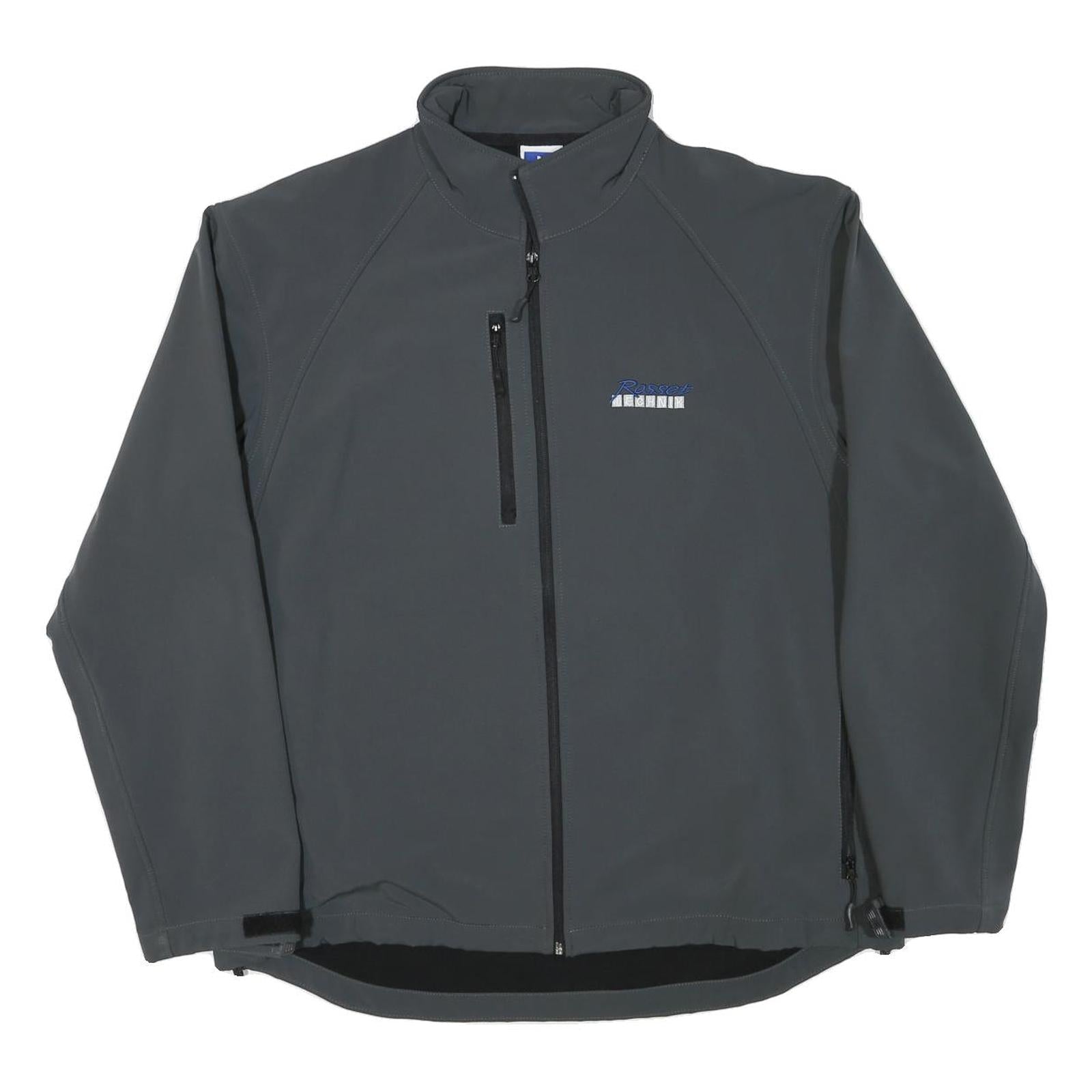 RUSSELL ATHLETIC Mens Grey Jacket 2XL Polyester Blend Zip Casual Outdoor Refurbished - N/A refurbished available on Cerqular