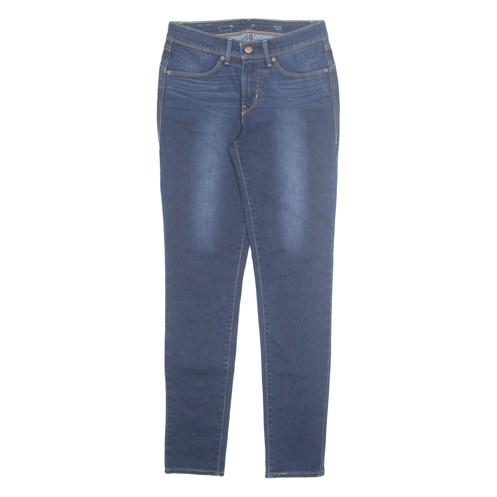 LEVI'S Womens Jeans Blue Regular Skinny Stone Wash W27 L32 Refurbished - N/A refurbished available on Cerqular