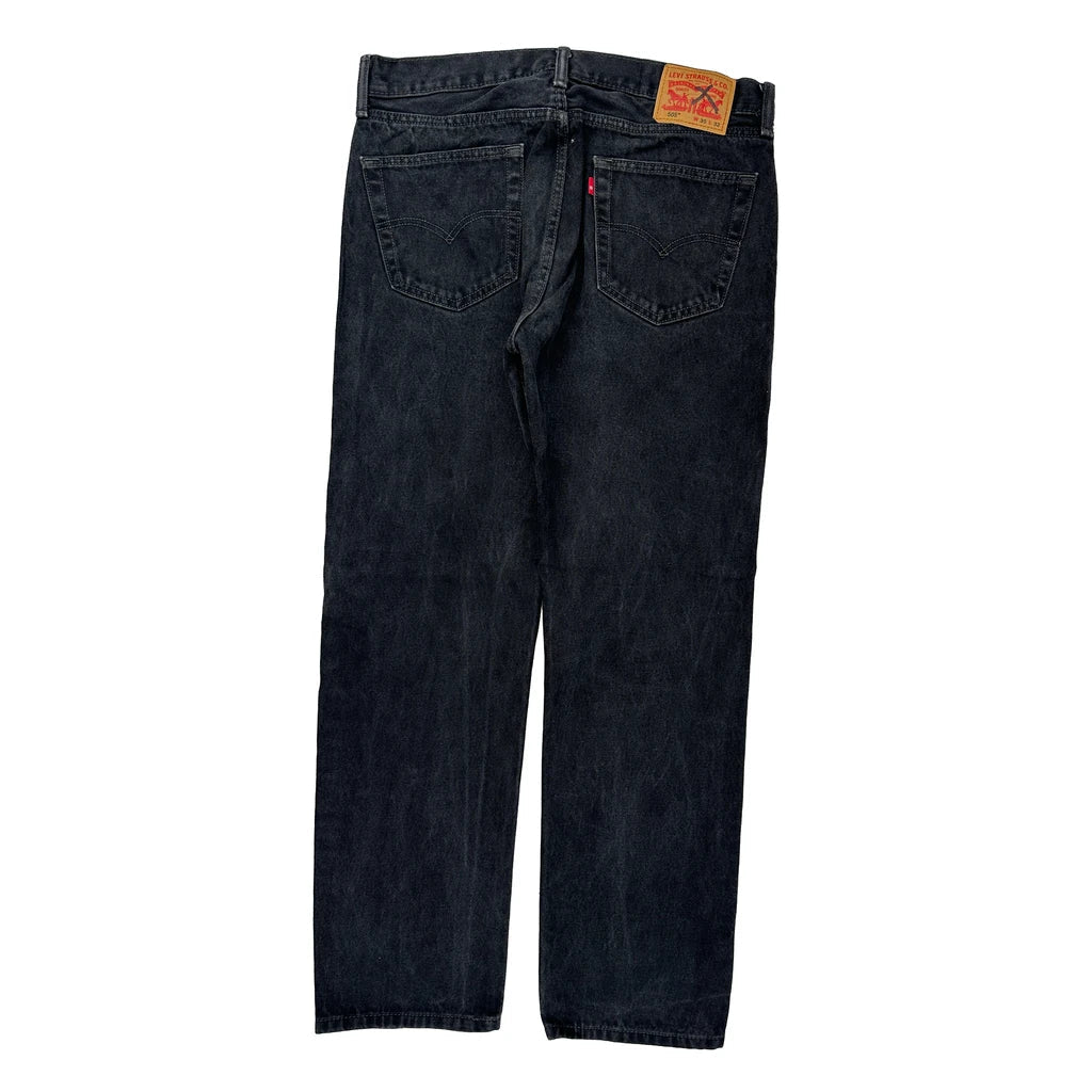 505 Levis Jeans - 35W 30L Black Cotton Refurbished - Thrifted (note: this is a term often used to describe second- refurbished available on Cerqular