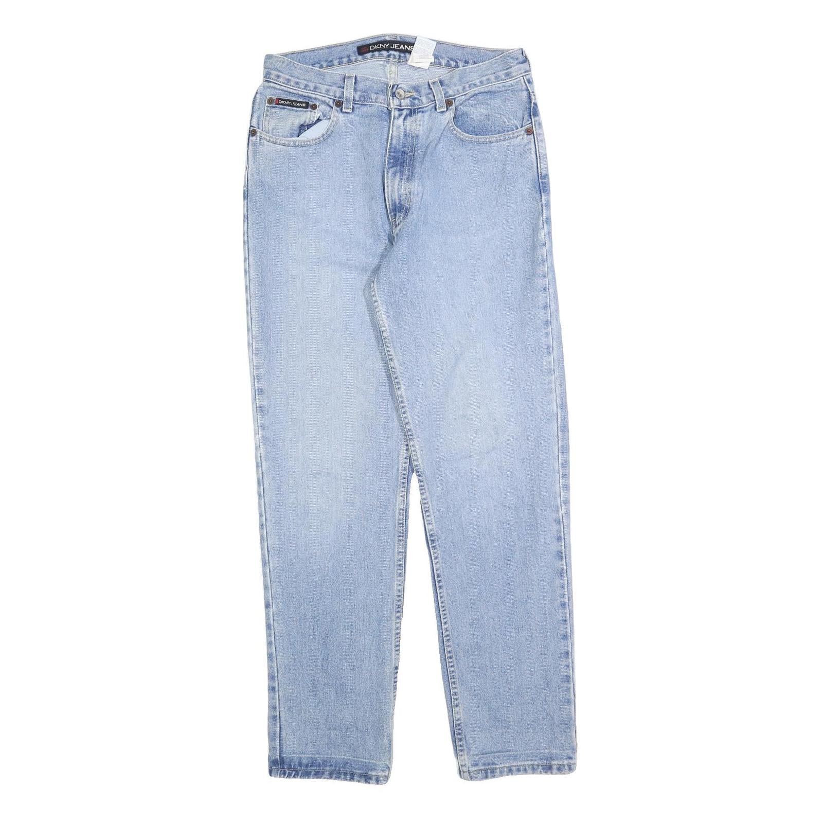 DKNY Womens Jeans Blue Regular Straight Denim Light W30 L32 Zip Cotton Blend Refurbished - N/A refurbished available on Cerqular