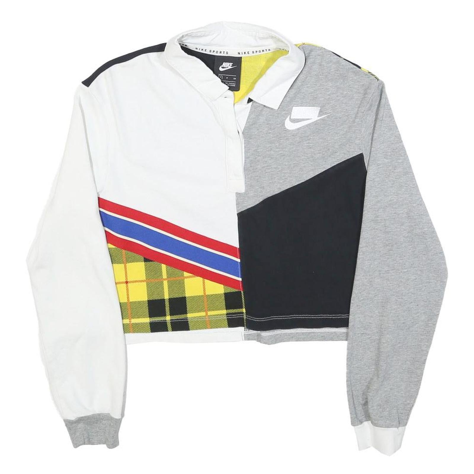 Buy NIKE Womens White & Grey Yellow Plaid Colourblock Long Sleeve Polo Shirt S Refurbished - $54.59 NIKE Womens White & Grey Yellow Plaid Colourblock Long Sleeve Polo Shirt S Refurbished - N/A refurbished available on Cerqular