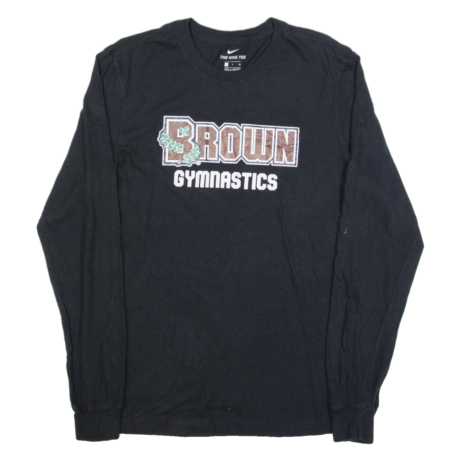 NIKE Brown Gymnastics Mens T-Shirt Black Long Sleeve USA S Refurbished - N/A refurbished available on Cerqular