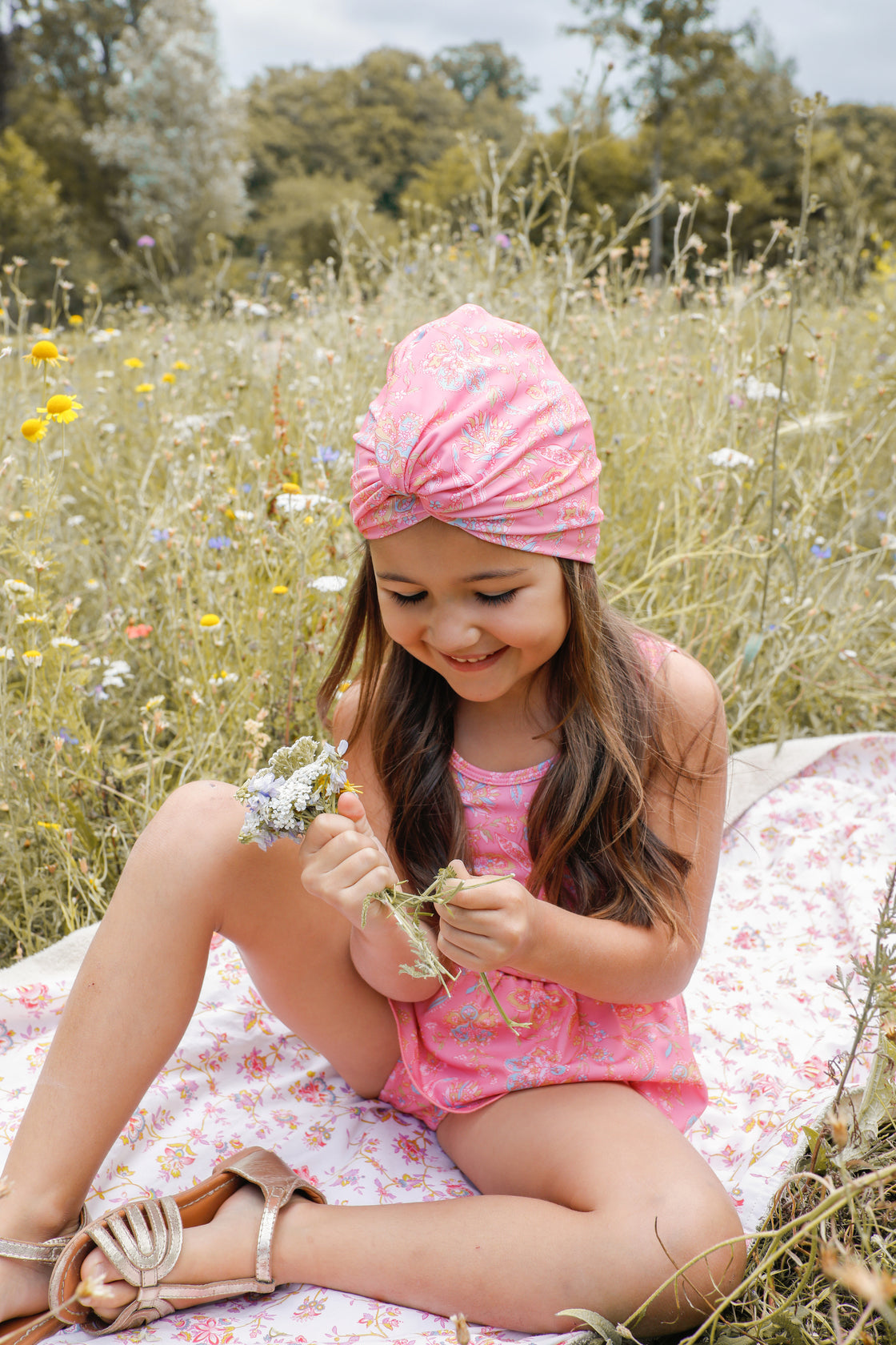 Girl's Turban - Pink Mallow Romance | Size: 3-4 years Refurbished - N/A (Note: This brand may not be well-known globally refurbished available on Cerqular