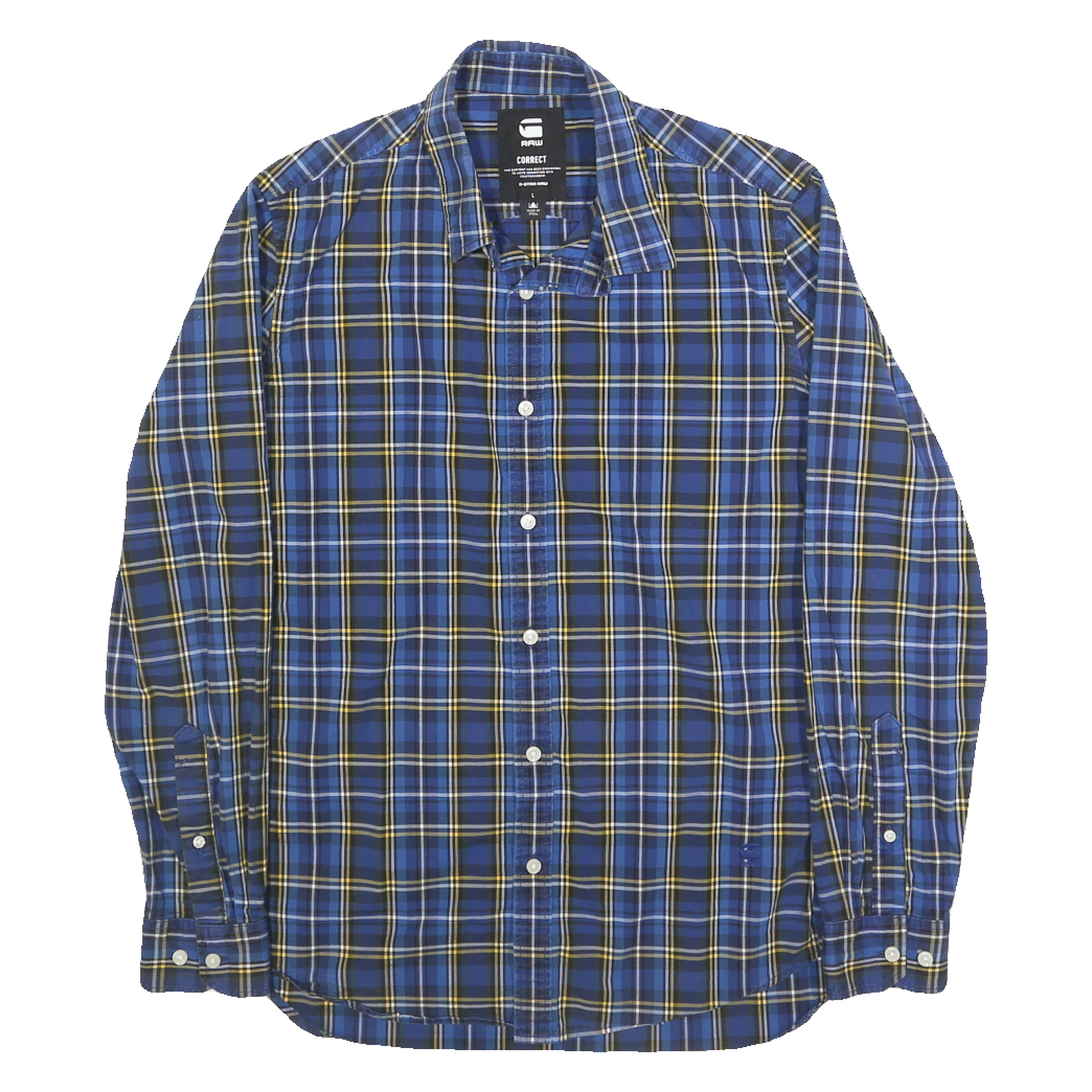 Buy G-STAR Mens Blue & Yellow Check Shirt L Cotton Blend Casual Long Sleeve Button Refurbished - $24.69 G-STAR Mens Blue & Yellow Check Shirt L Cotton Blend Casual Long Sleeve Button Refurbished - N/A refurbished available on Cerqular