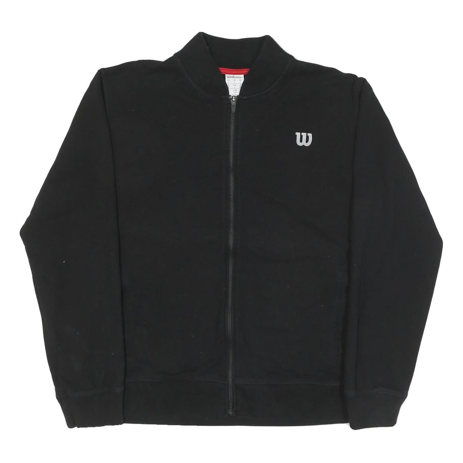 WILSON Mens Black Cotton Blend Bomber Jacket L Zip Plain Sports Casual Refurbished - N/A refurbished available on Cerqular