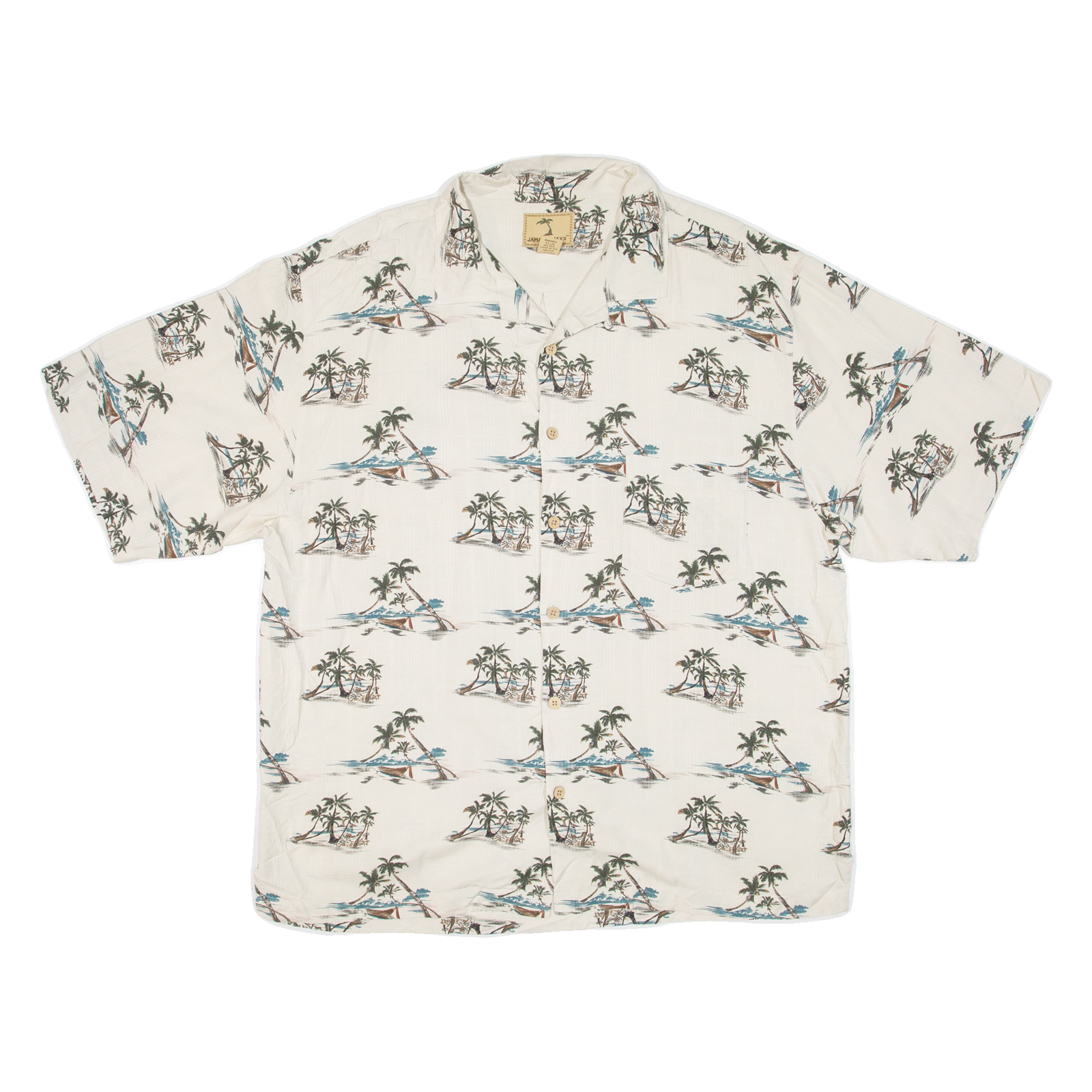 JAMAICA JAXX Mens Hawaiian Shirt Beige Floral XL Refurbished - N/A refurbished available on Cerqular
