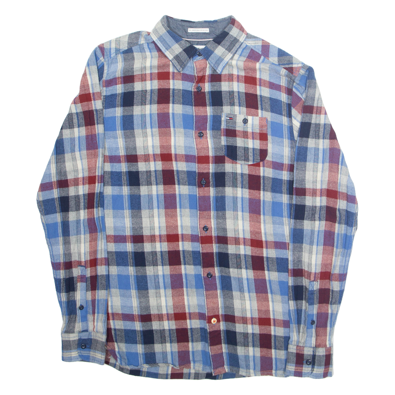 HILFIGER DENIM Mens Shirt Blue Check Long Sleeve S Refurbished - N/A refurbished available on Cerqular