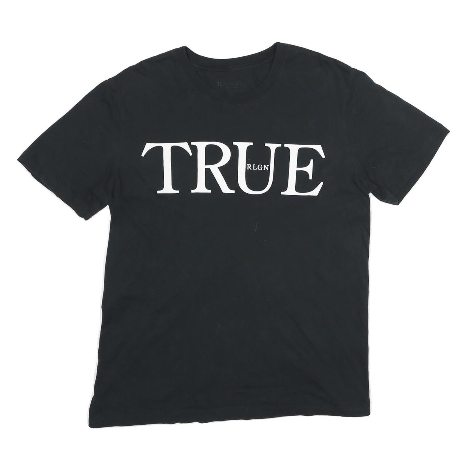 Buy TRUE RELIGION Mens Black Graphic T-Shirt M Short Sleeve Crew Neck Cotton Refurbished - $22.09 TRUE RELIGION Mens Black Graphic T-Shirt M Short Sleeve Crew Neck Cotton Refurbished - N/A refurbished available on Cerqular