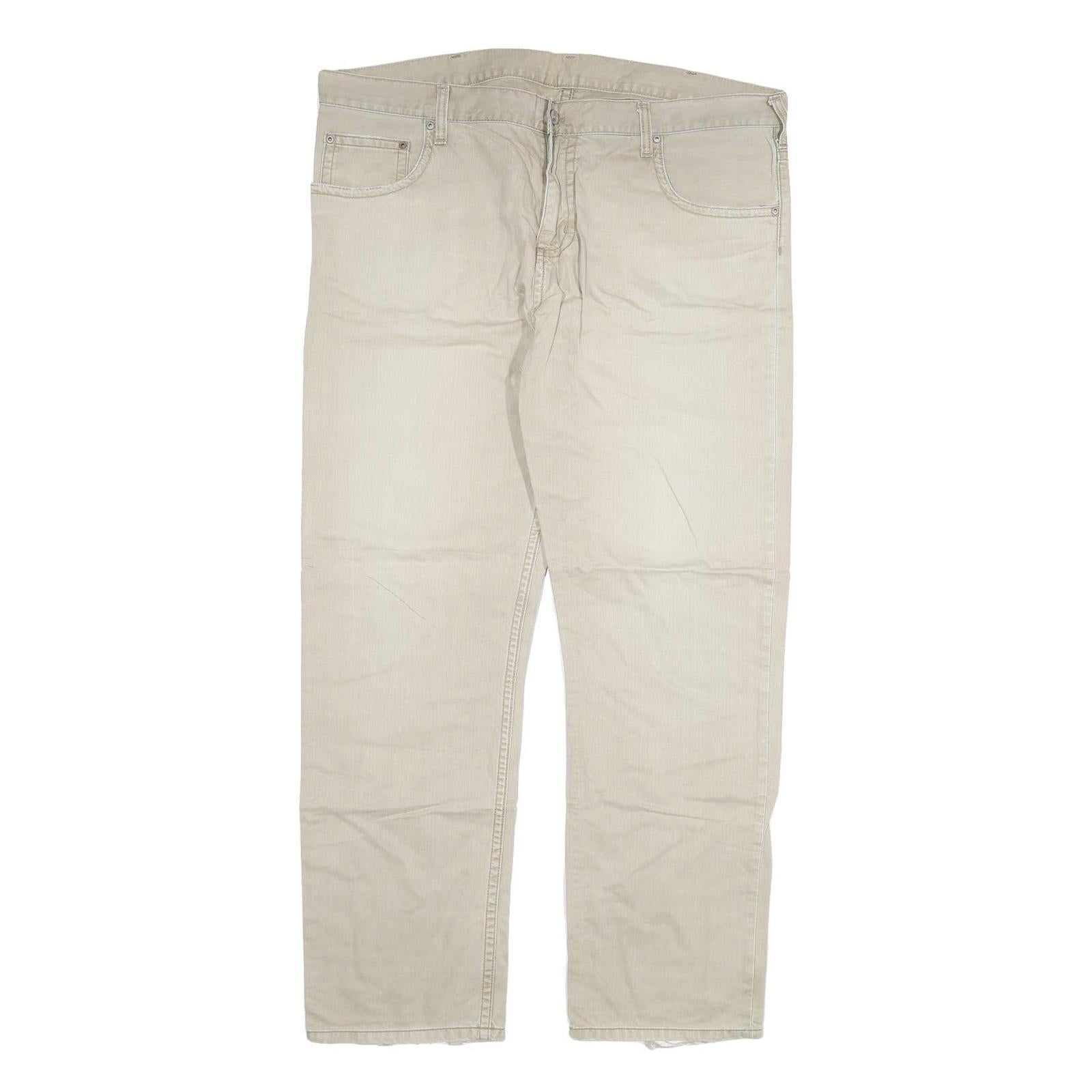 CARHARTT Mens Beige Regular Fit Straight Denim W40 L32 Workwear Zip Fly Jeans Refurbished - N/A refurbished available on Cerqular