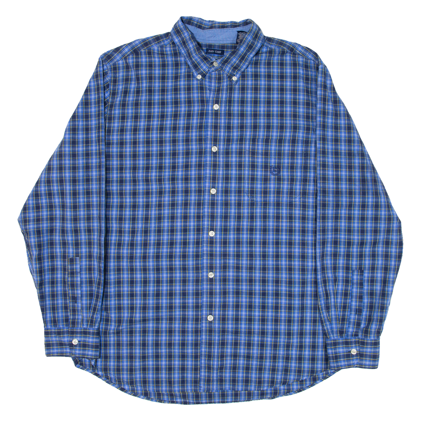 CHAPS Mens Shirt Blue Check Long Sleeve L Refurbished - N/A refurbished available on Cerqular