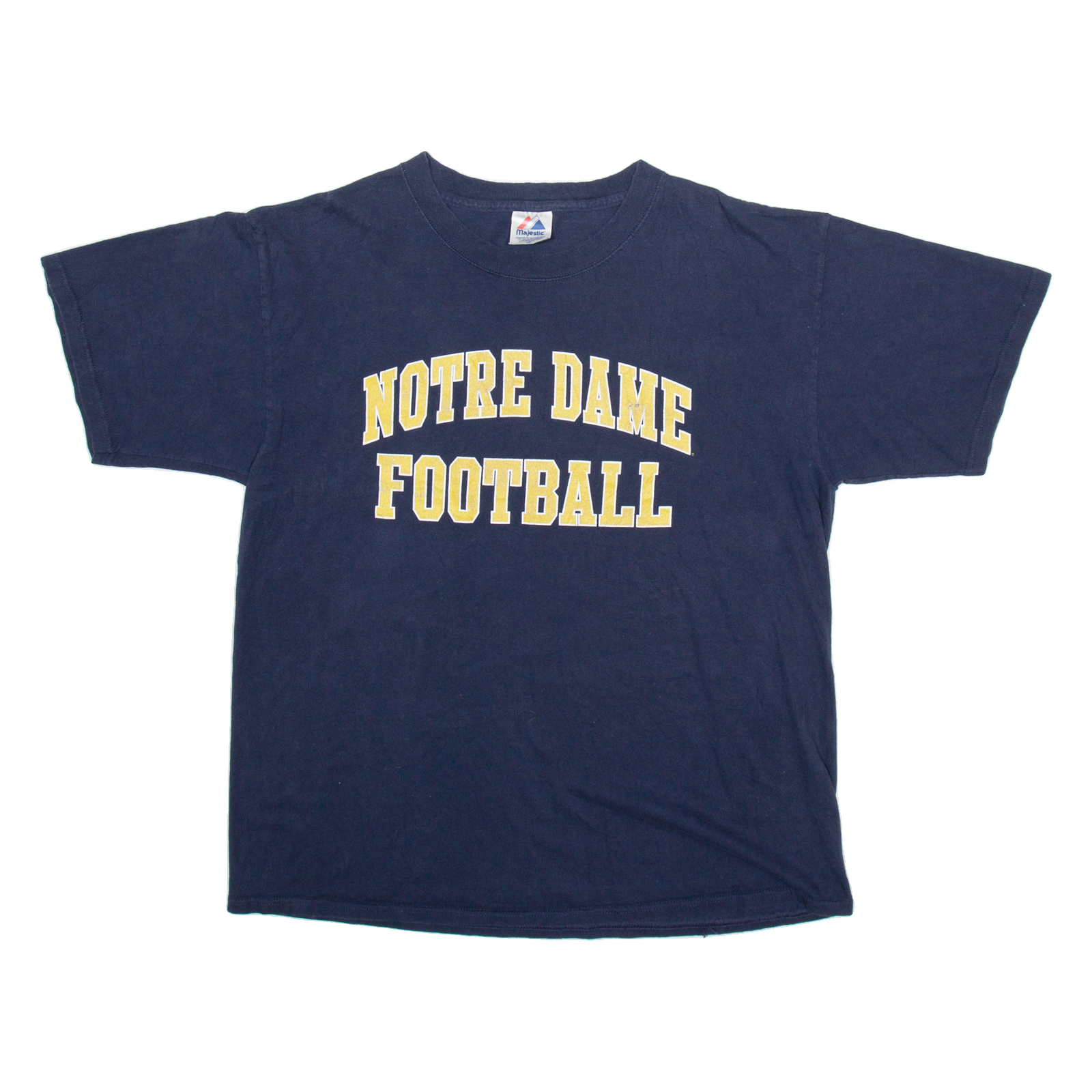 MAJESTIC Notre Dame Football Mens Football Shirt T-Shirt Blue XL Refurbished - N/A refurbished available on Cerqular