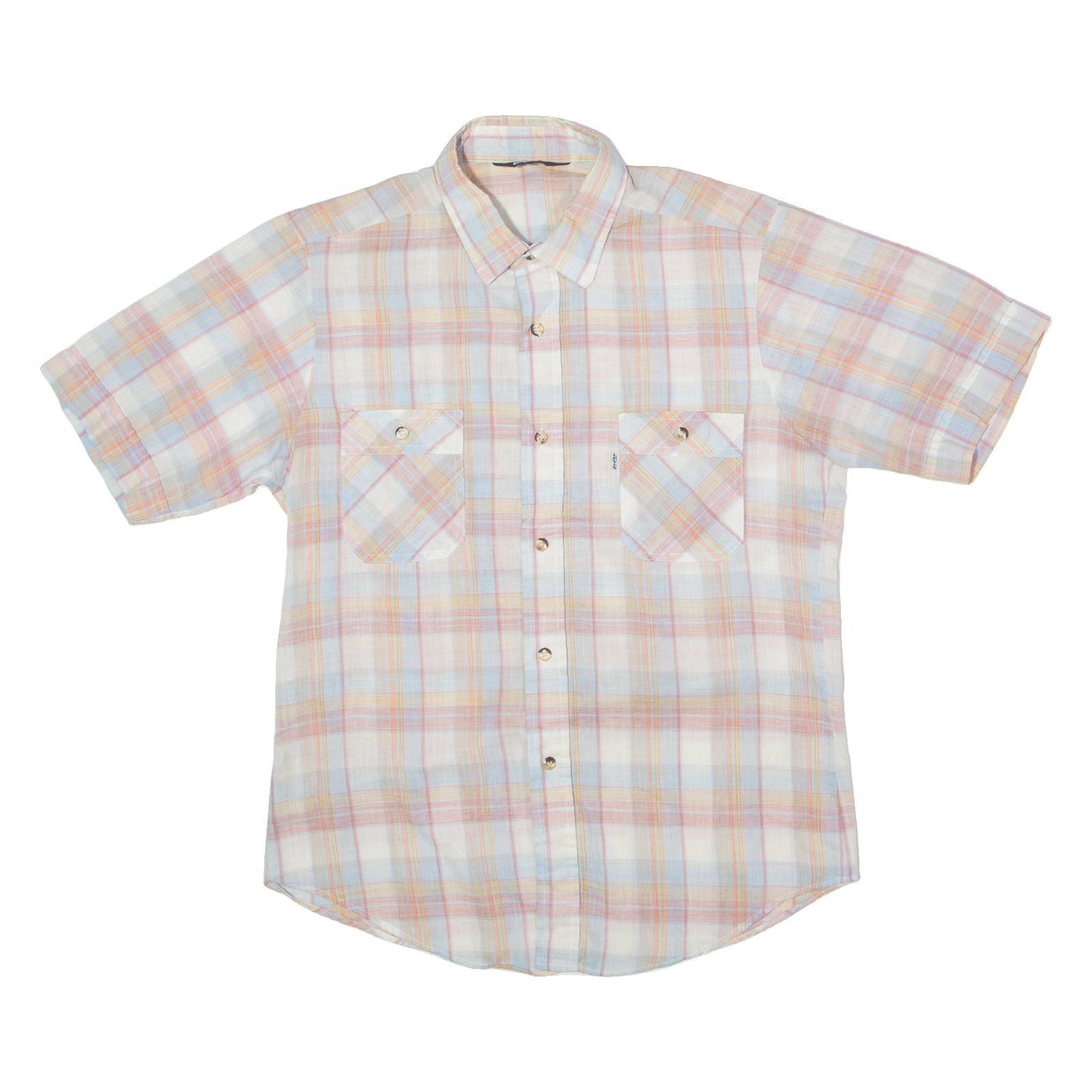 LEVI'S Mens Shirt Blue Linen 90s Plaid L Refurbished - N/A refurbished available on Cerqular