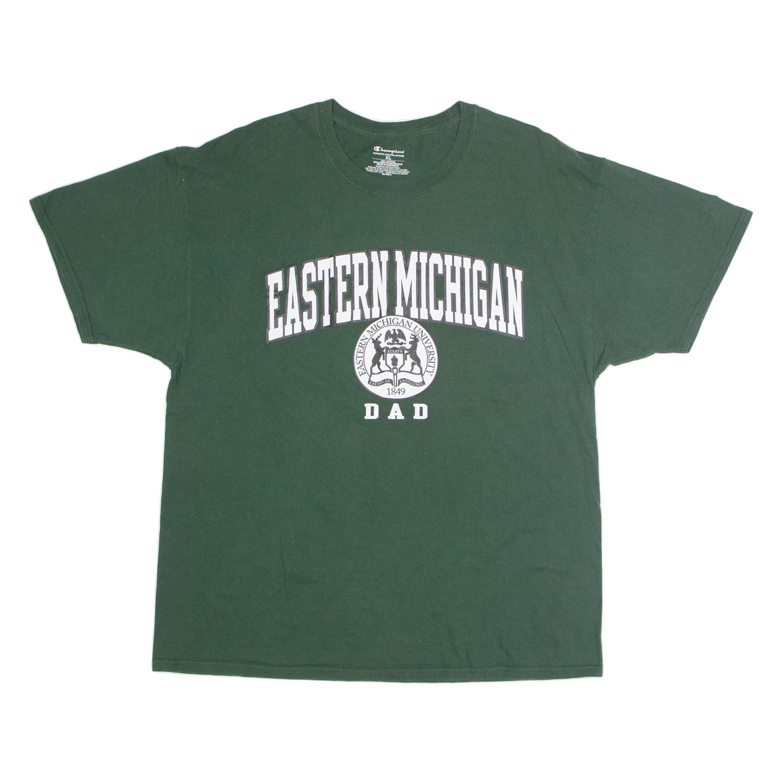 CHAMPION Eastern Michigan Mens T-Shirt Green USA XL Refurbished - N/A refurbished available on Cerqular