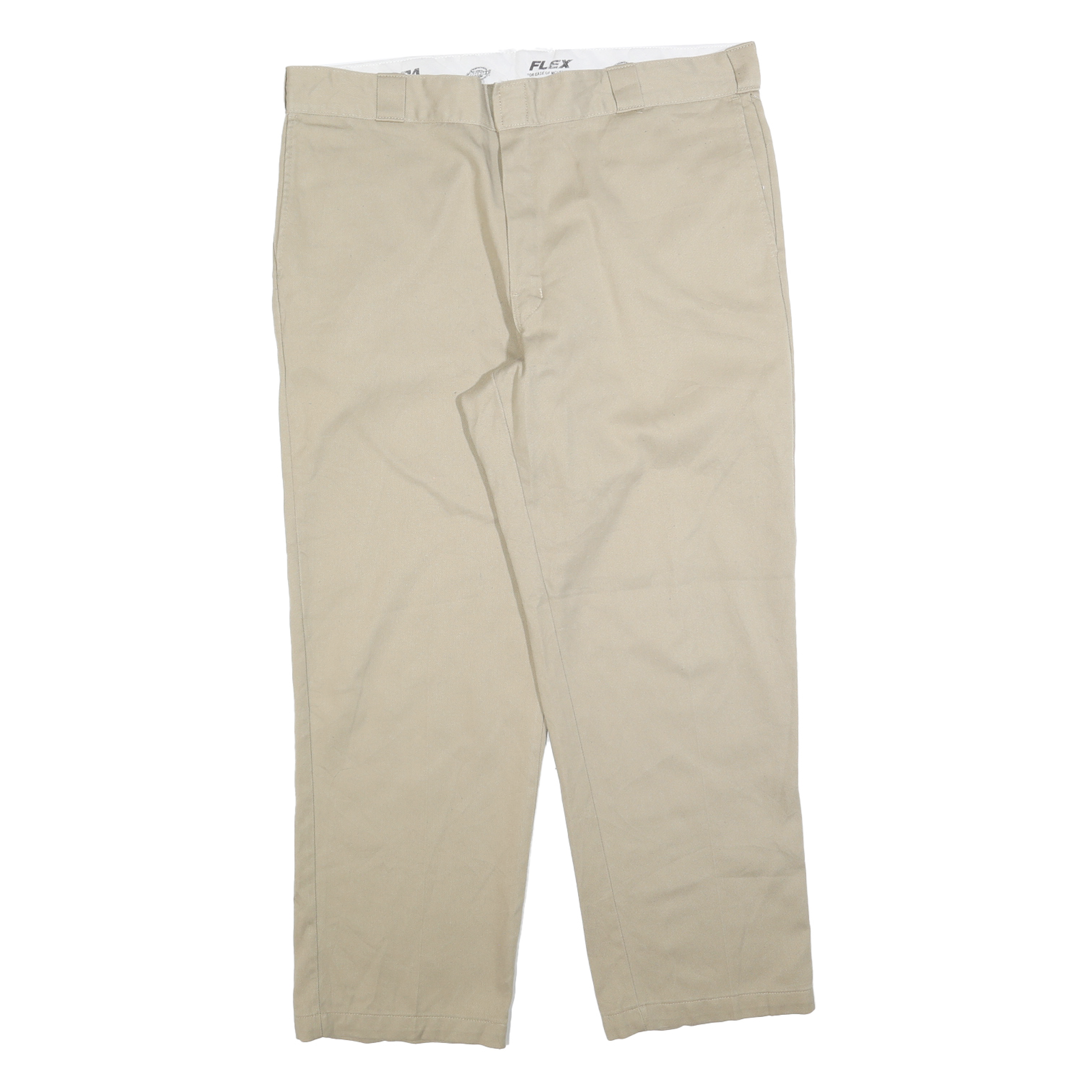 DICKIES Mens Cotton Blend Beige Regular Straight Trousers W40 L30 Workwear Zip Refurbished - N/A refurbished available on Cerqular