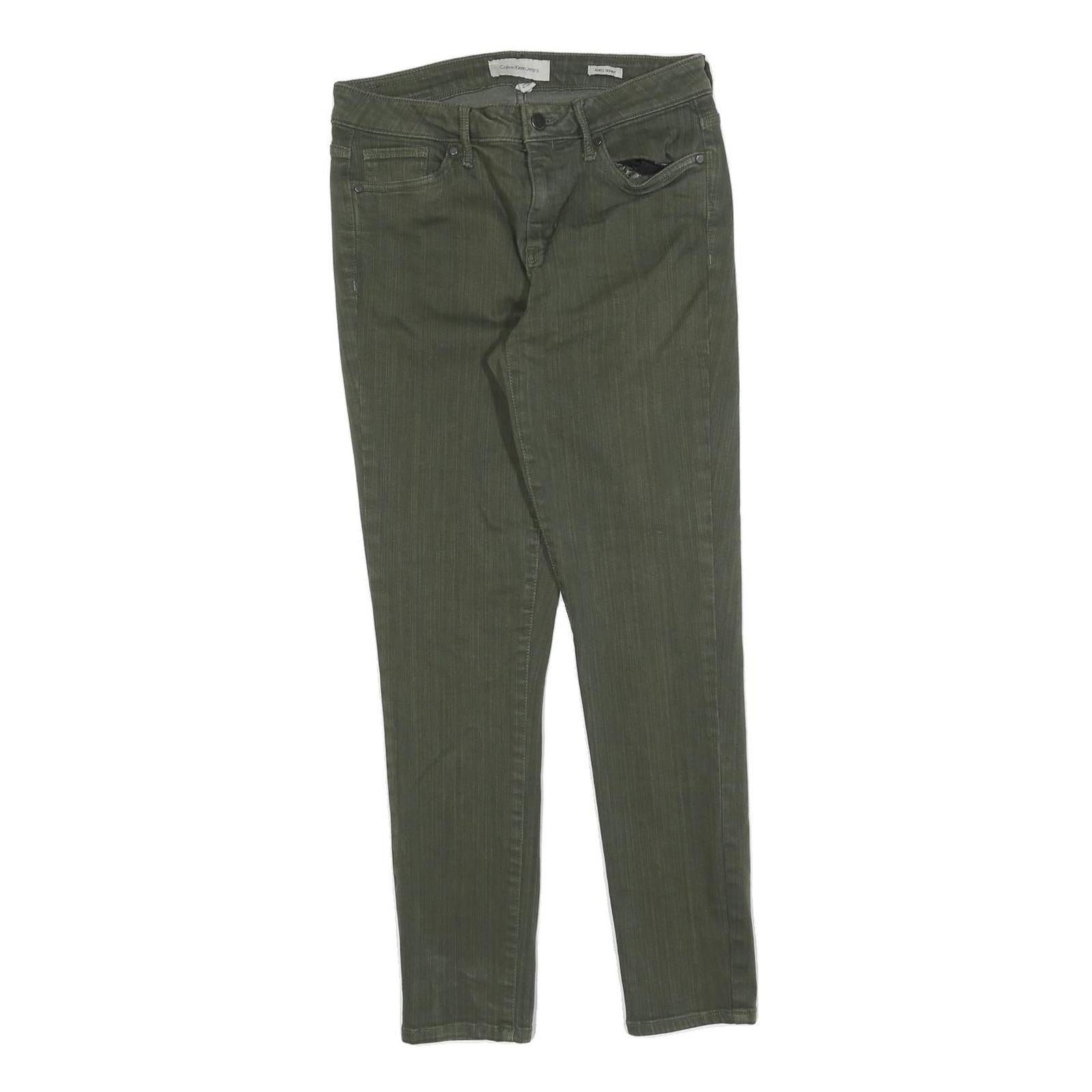 CALVIN KLEIN JEANS Womens Slim Skinny Denim Green W28 L28 Stretch Cotton Blend Refurbished - N/A refurbished available on Cerqular