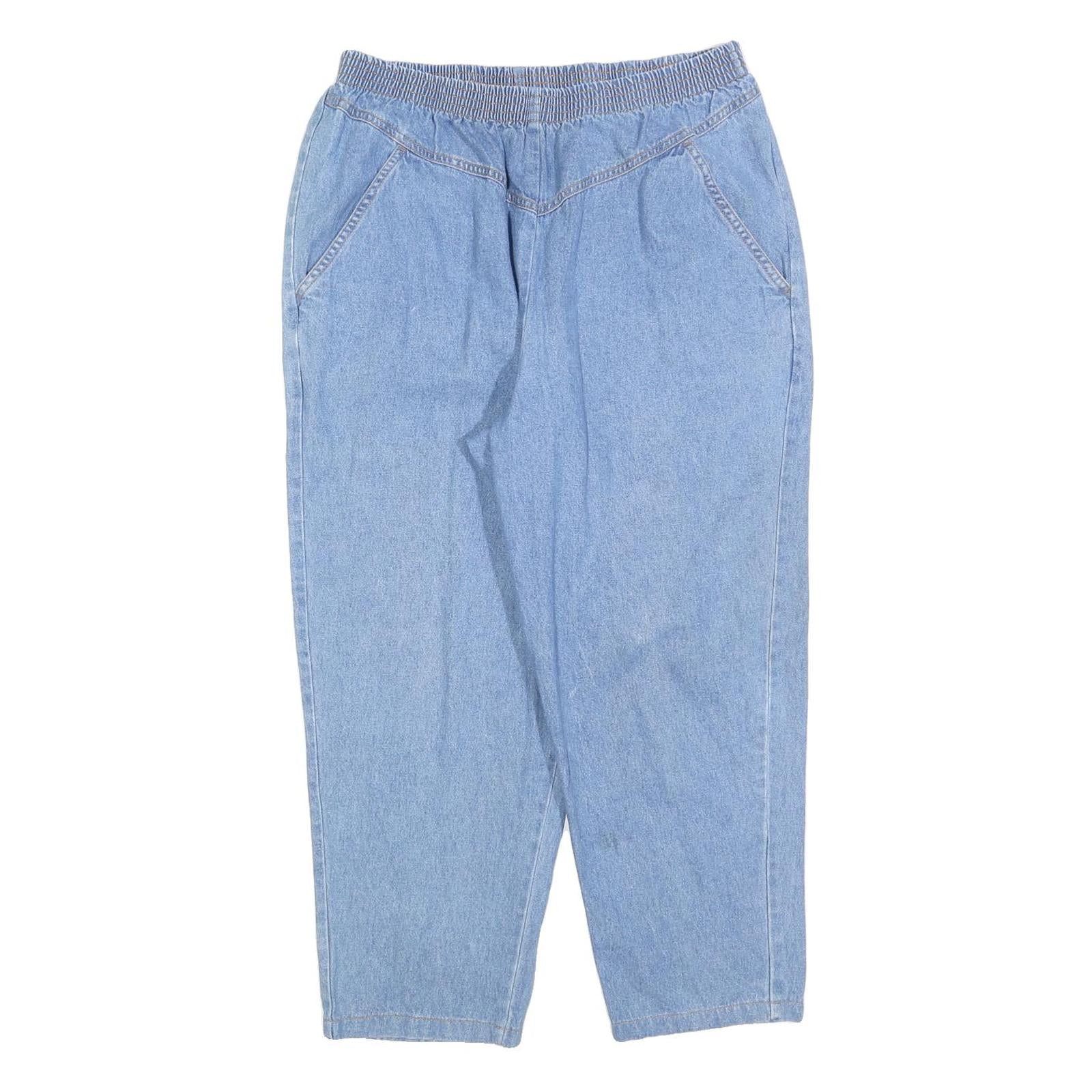 LADY BLAIR Womens Cotton Blend Blue Regular Fit Straight Leg Trousers W32 L26 Refurbished - N/A refurbished available on Cerqular