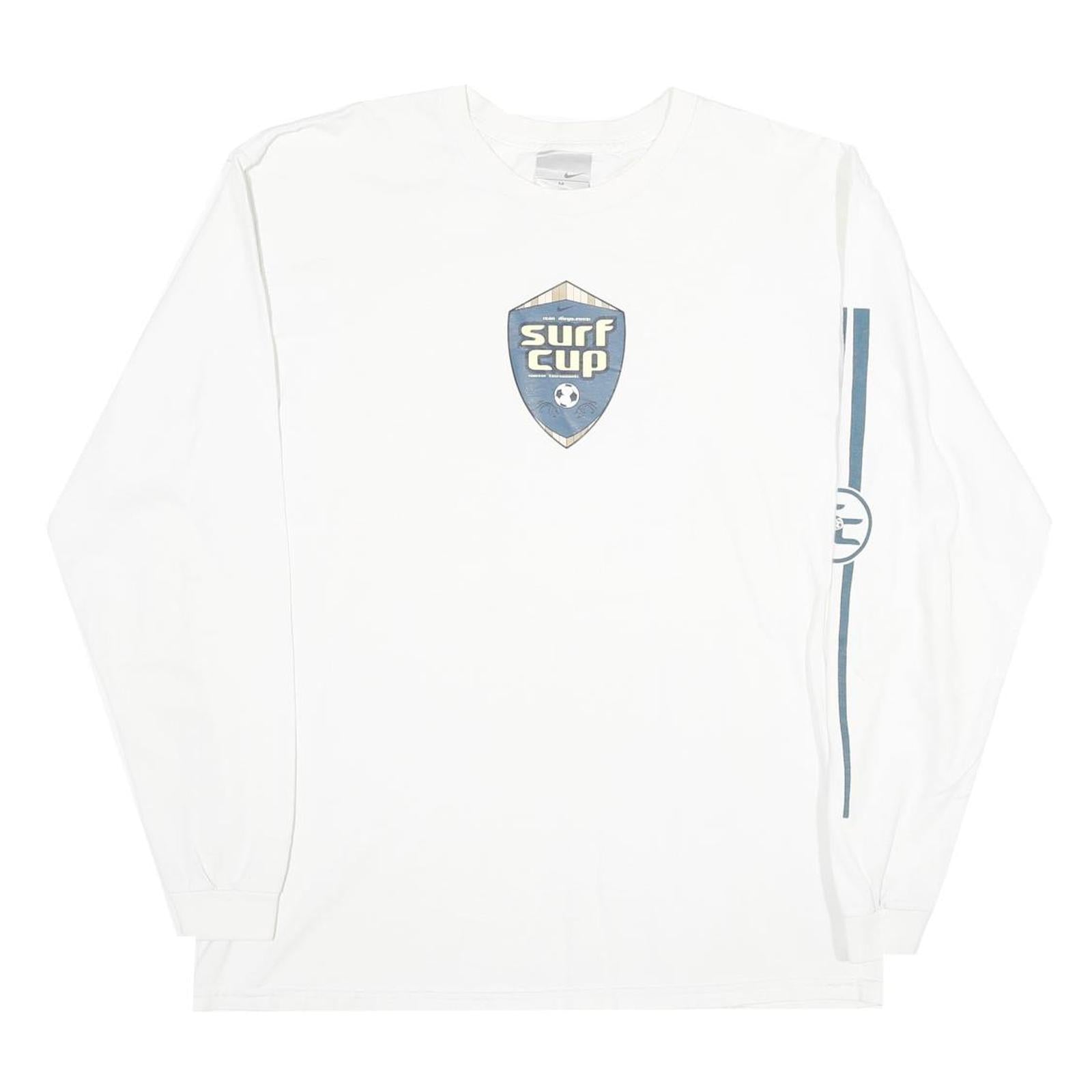 Buy NIKE Mens White Surf Cup Graphic Long Sleeve Crew Neck T-Shirt M Refurbished - $25.99 NIKE Mens White Surf Cup Graphic Long Sleeve Crew Neck T-Shirt M Refurbished - N/A refurbished available on Cerqular