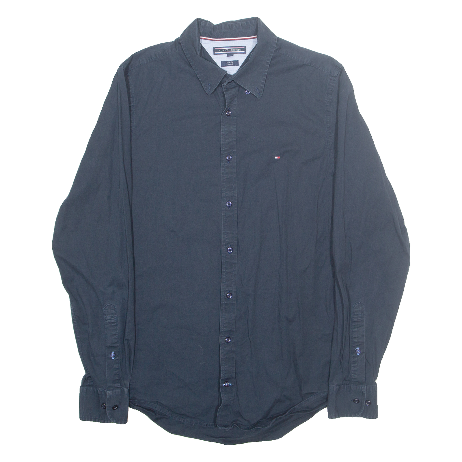 TOMMY HILFIGER Mens Plain Shirt Blue Long Sleeve M Refurbished - N/A refurbished available on Cerqular