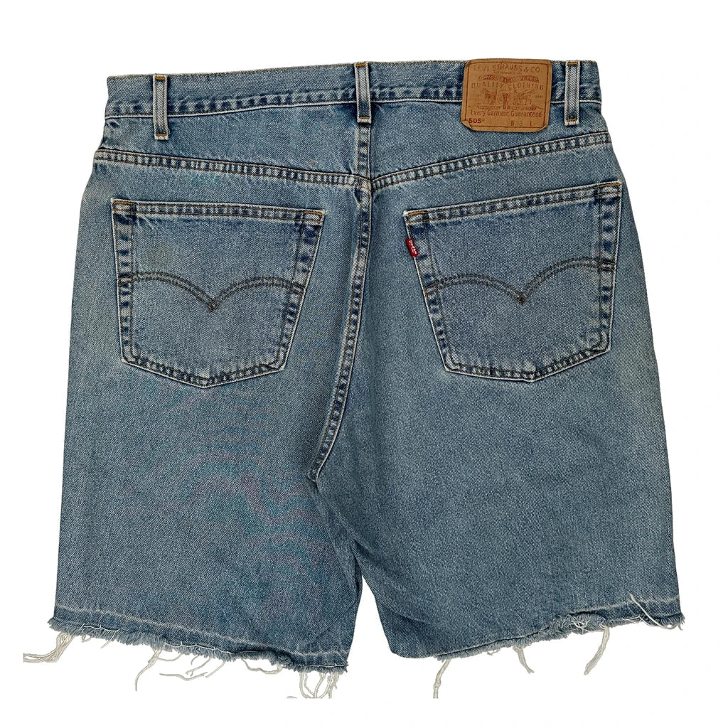 Levis Denim Shorts - 36W 9L Light Wash Cotton Refurbished - Thrifted (note: this is a term often used to describe second- refurbished available on Cerqular