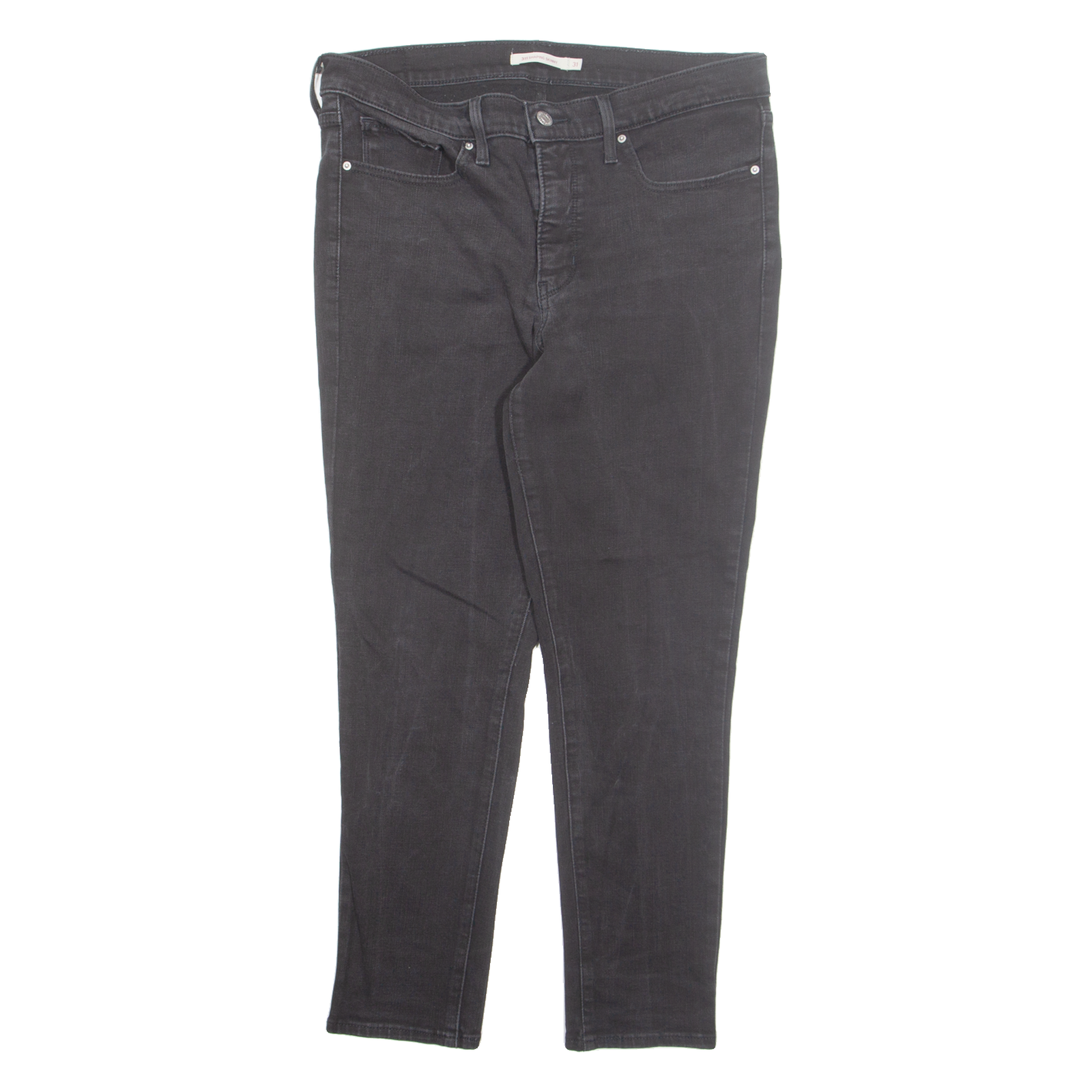 LEVI'S Womens Jeans Black Regular Straight W31 L27 Refurbished - N/A refurbished available on Cerqular